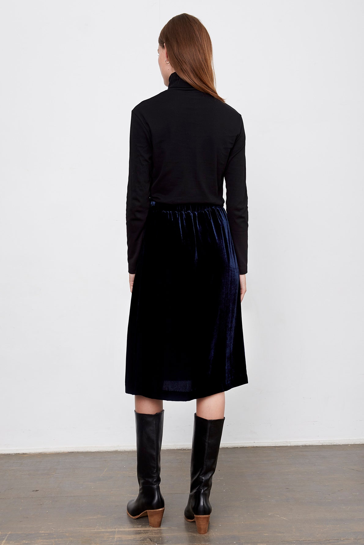 TALLY - Jupe midi velours Faume - seconde main