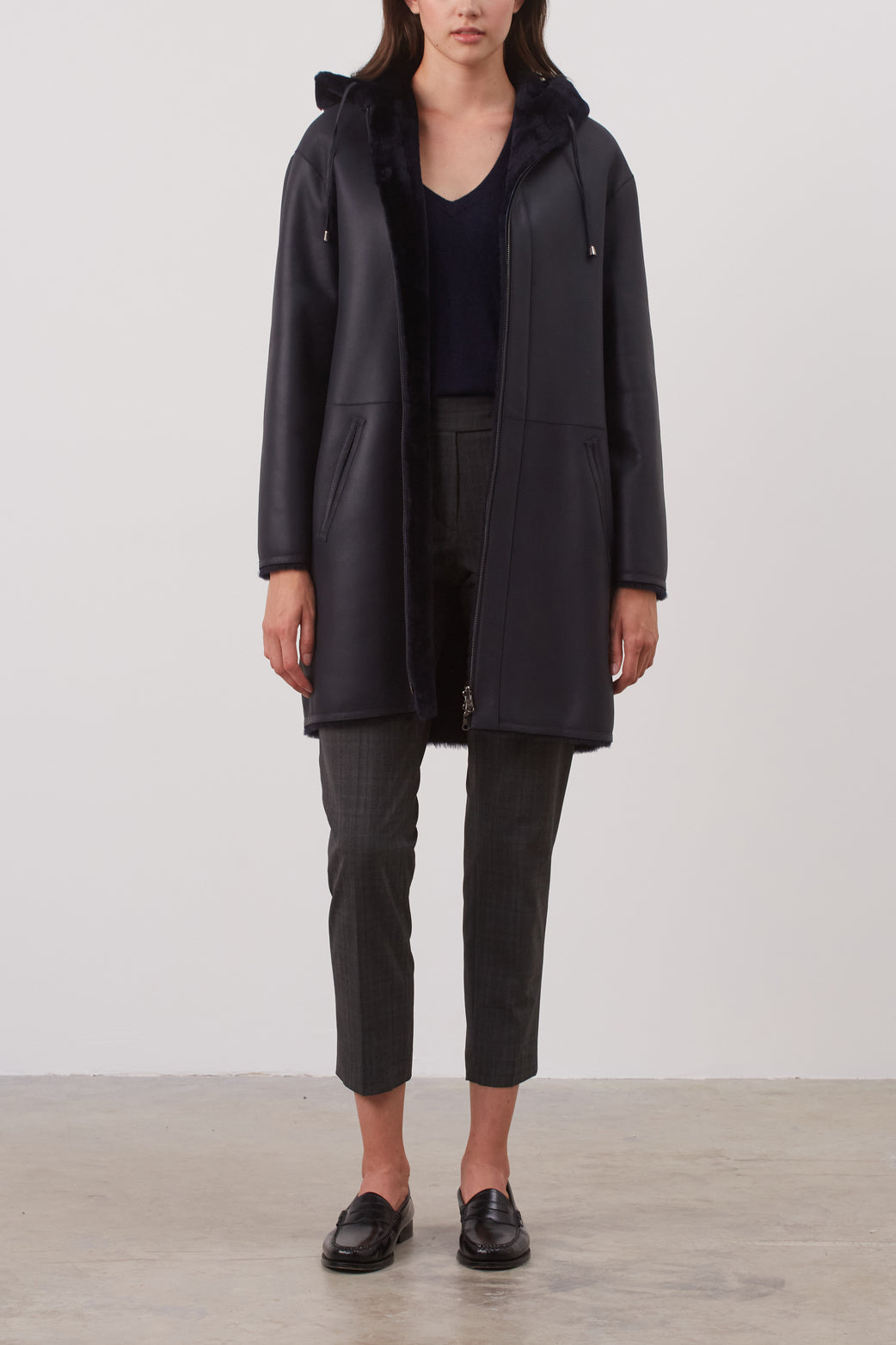 Manteau à capuche en peau lainée - MIRANDA Faume - seconde main