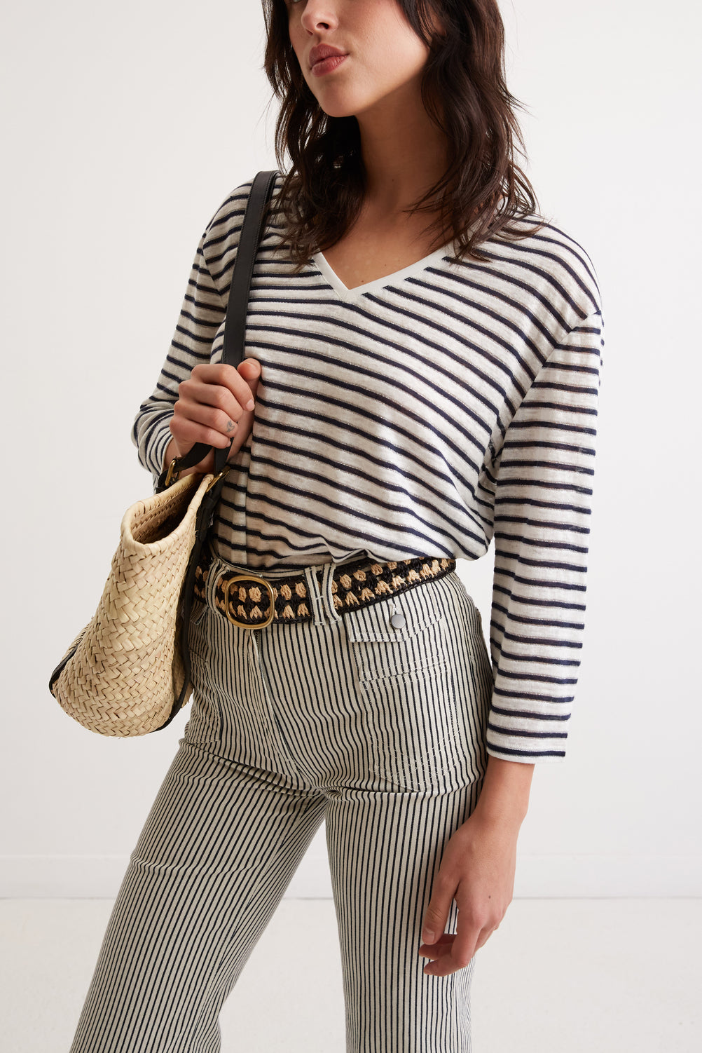 Tee-shirt 100% lin à rayures - ALICIA Faume - seconde main