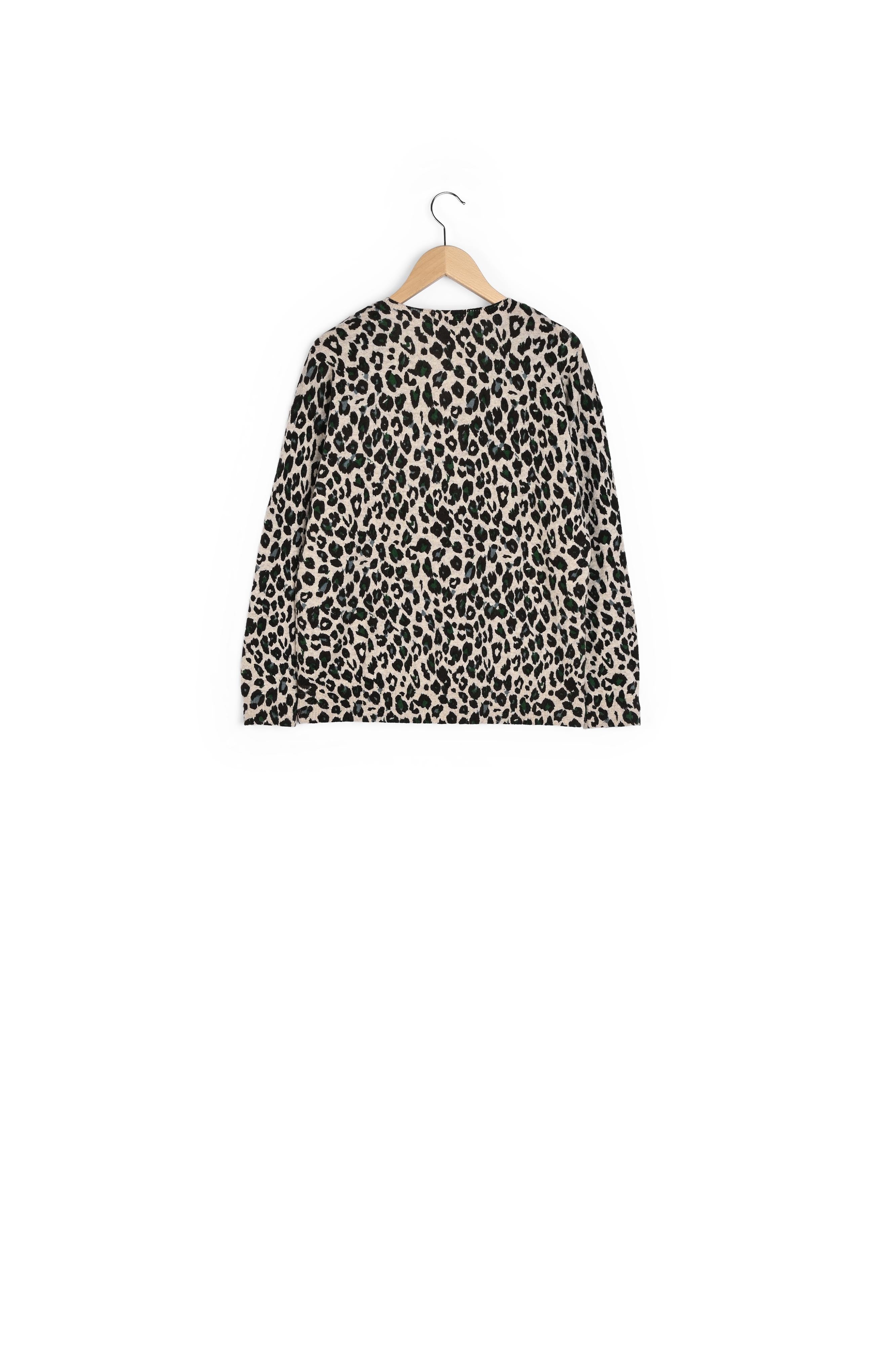 Pull V en laine imprimé léopard - LAVINIA Faume - seconde main