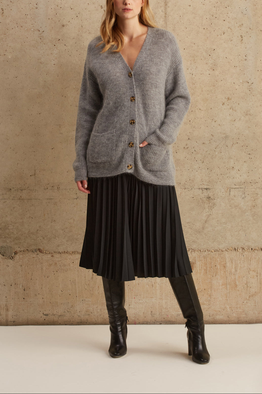 Gilet mohair long et doux - LESSY Faume - seconde main