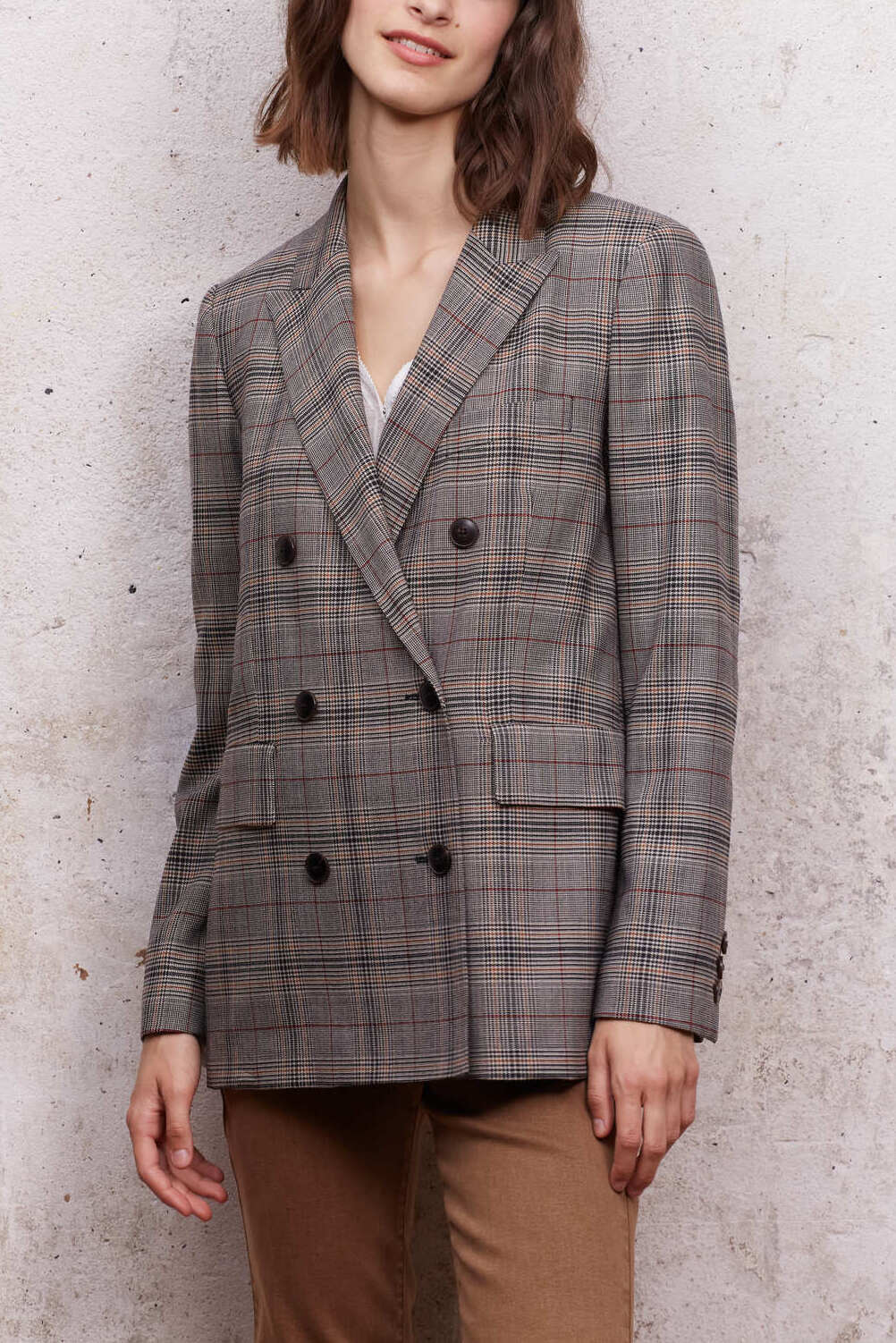 Veste de blazer à imprimé prince de galles - BONNIE Faume - seconde main