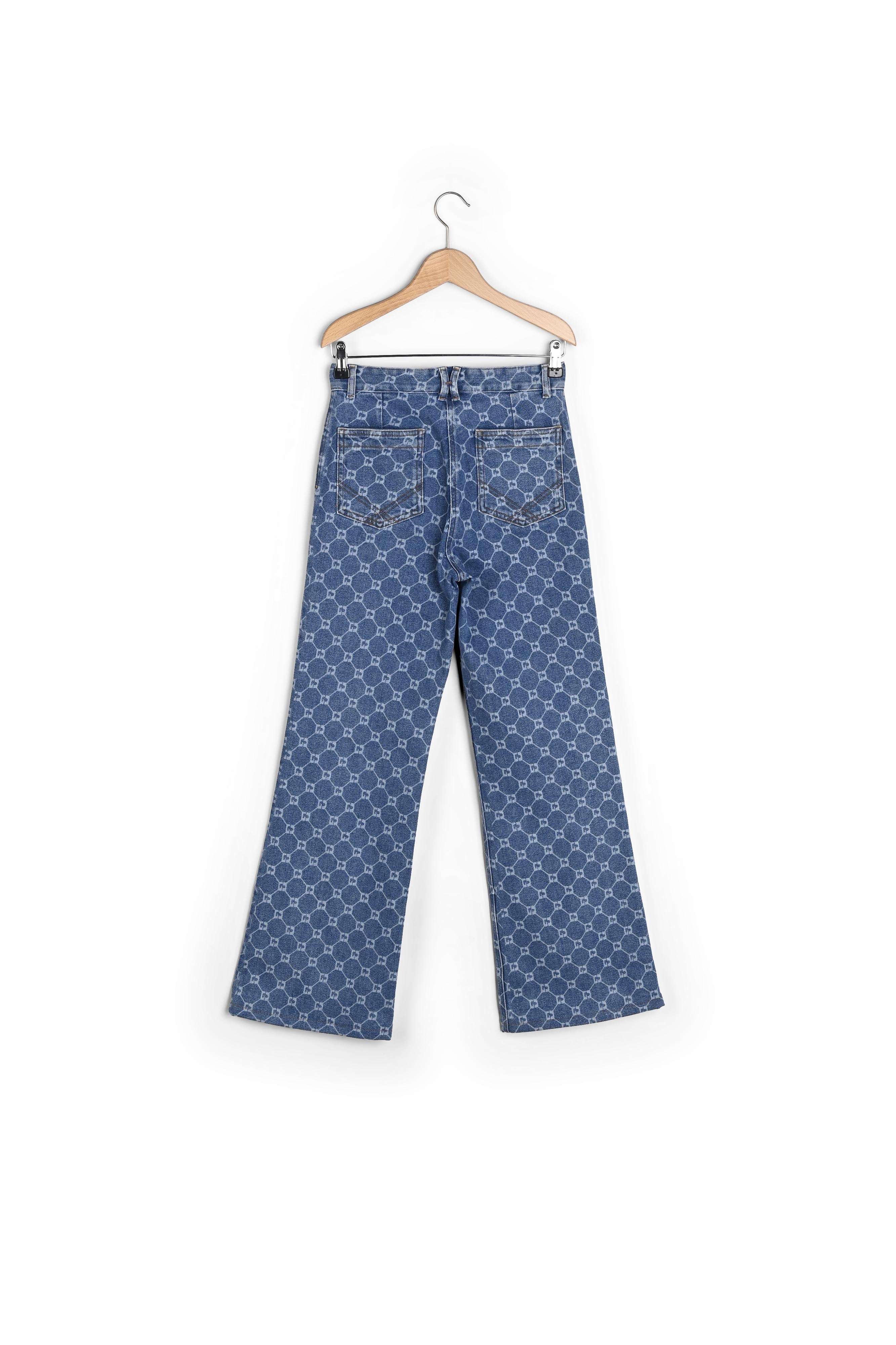 Jean flare à monogramme - ANNA Faume - seconde main