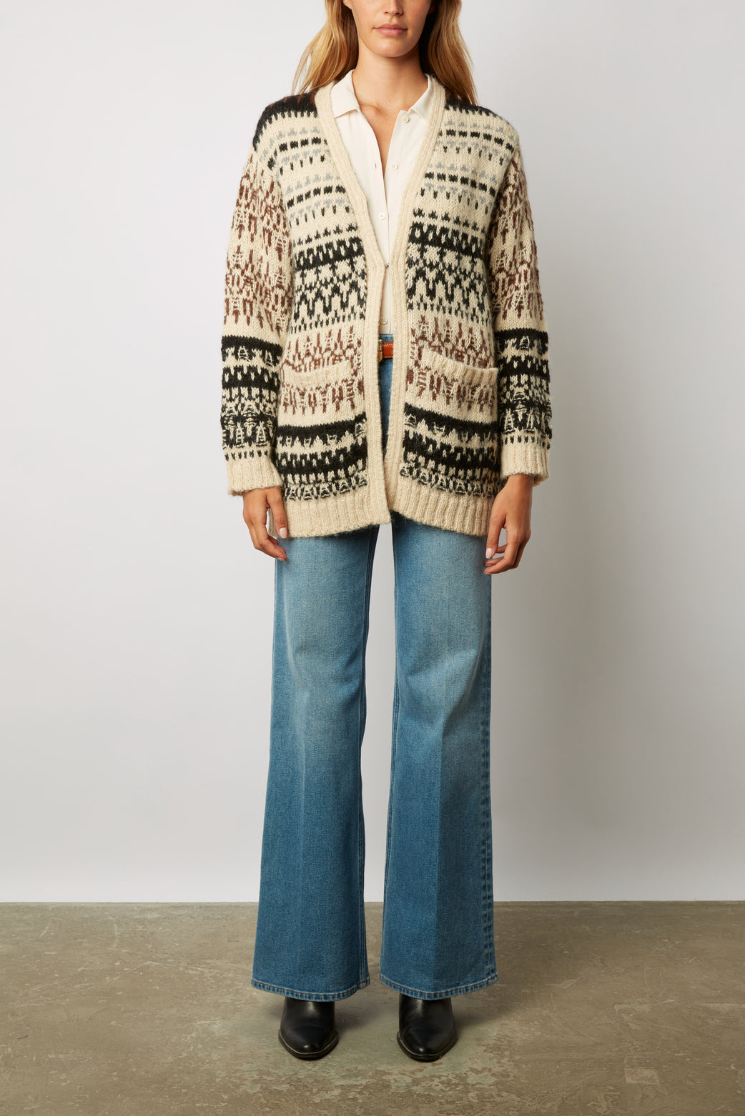 Gilet épais à motifs géométriques - LOUISON Faume - seconde main