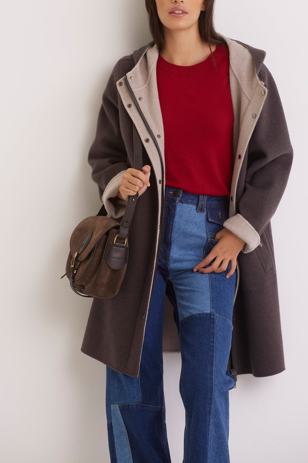 Manteau réversible en laine double face - SALOMÉ Faume - seconde main