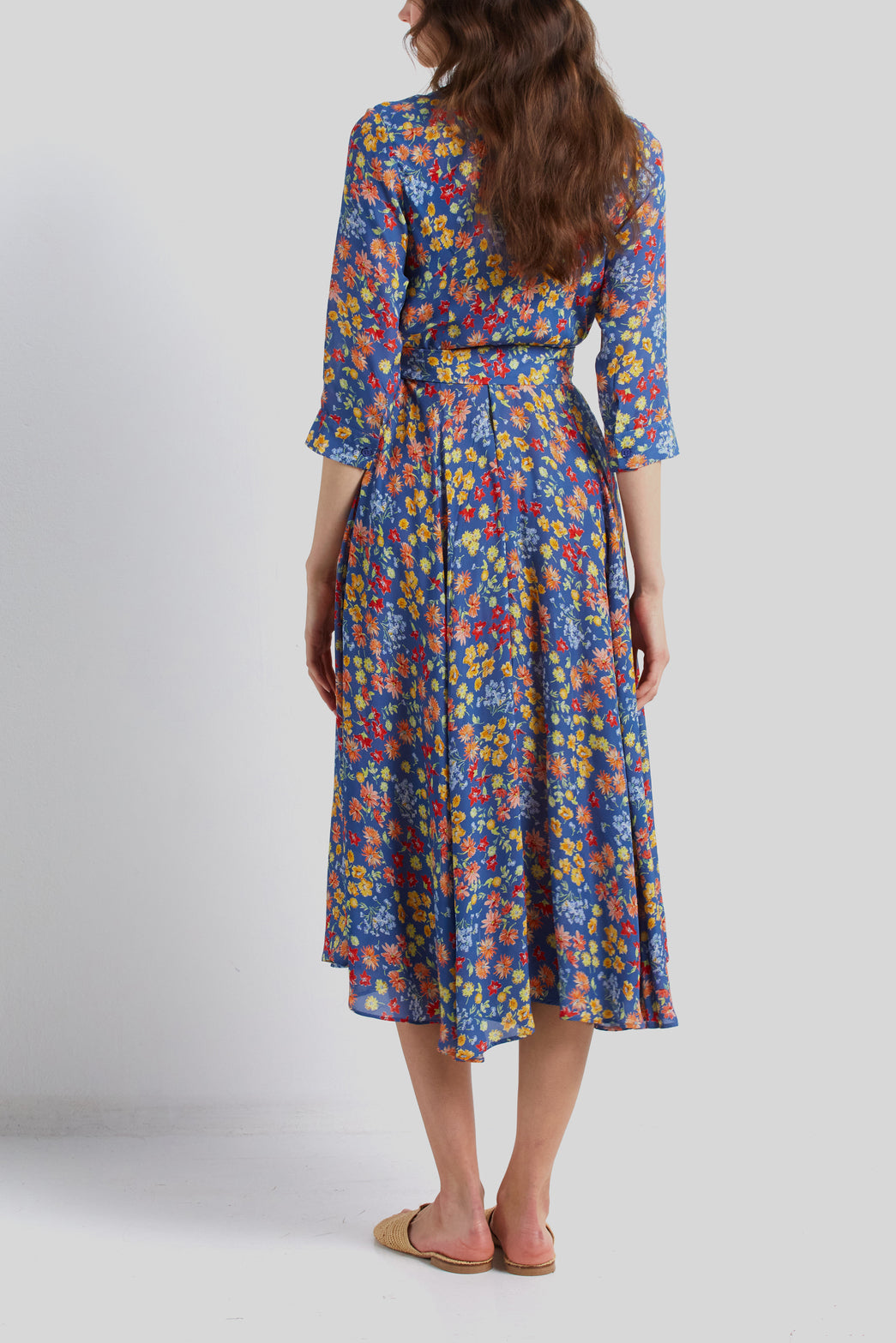 Robe longue boutonnée à motif floral - JAMES Faume - seconde main