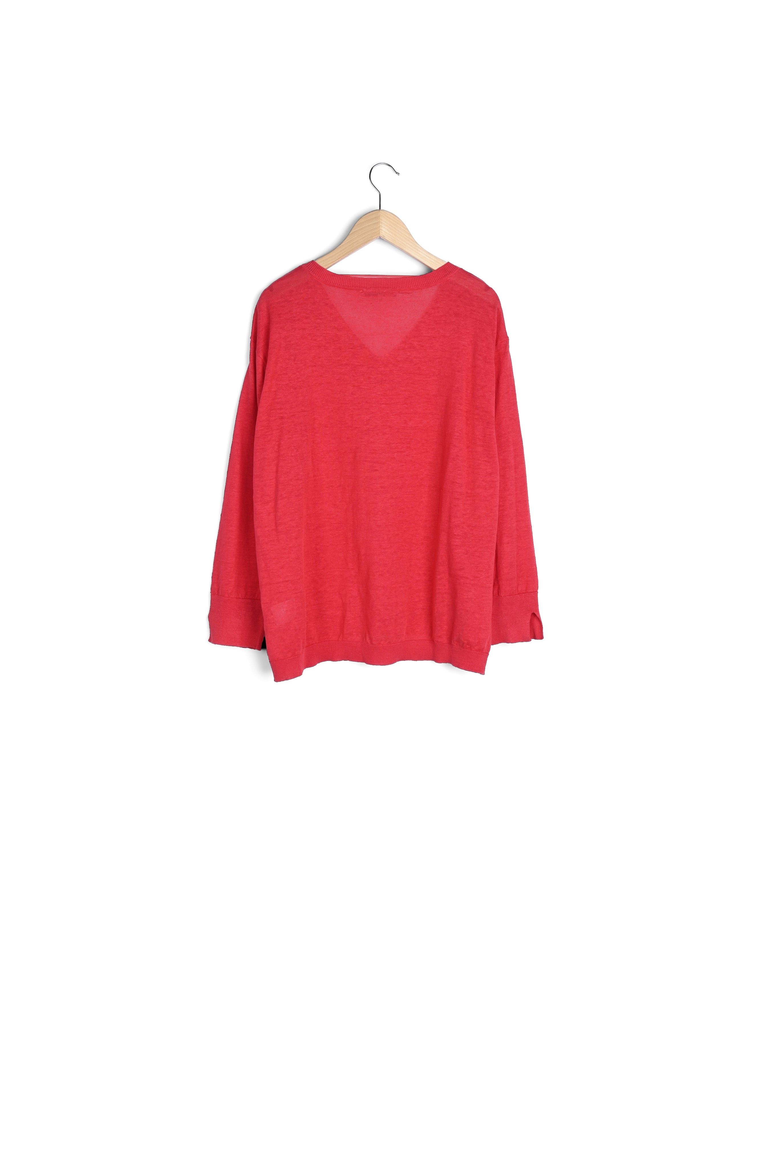 EVANNA - Pull V en lin et soie Faume - seconde main