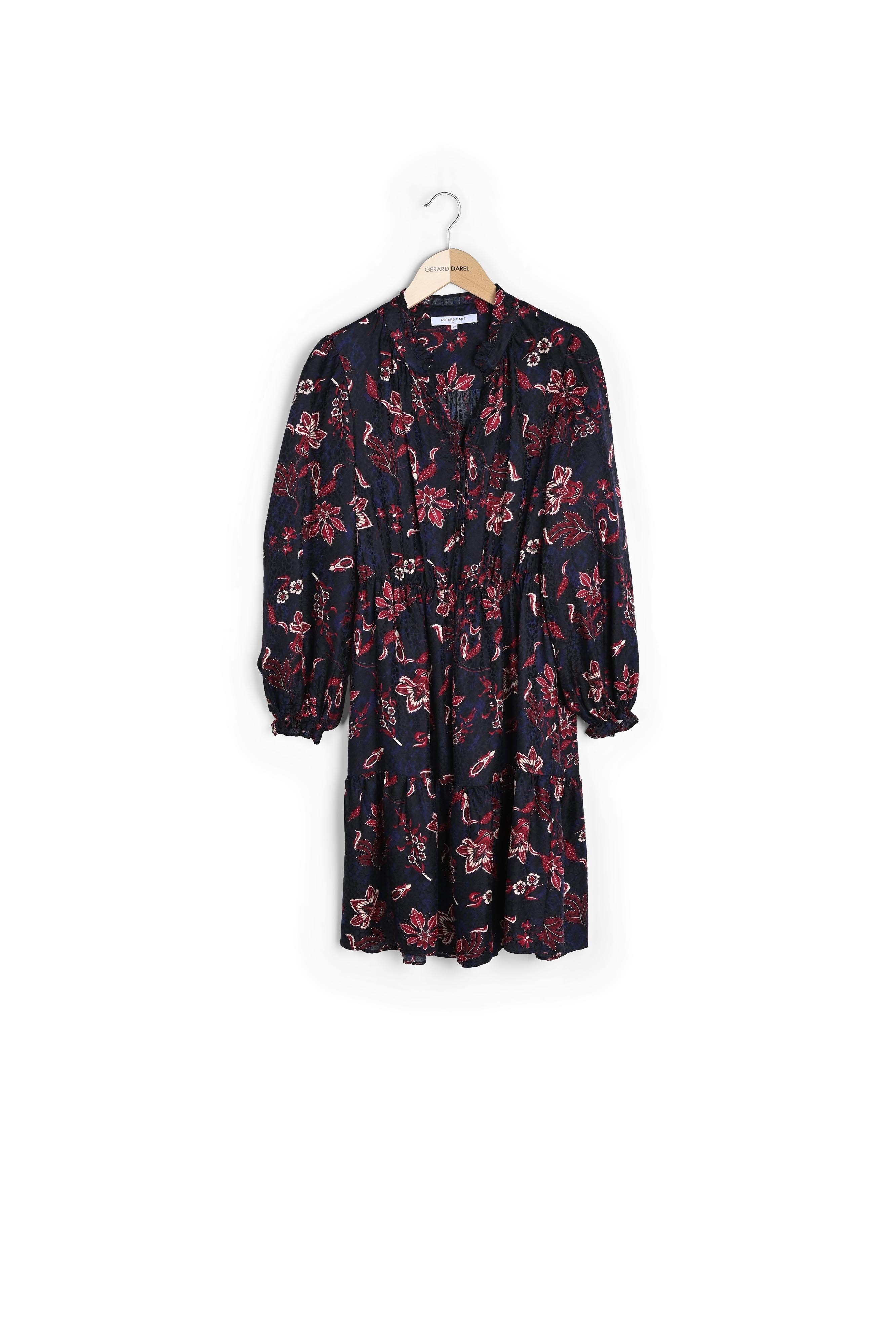 Robe courte en soie mélangée imprimé fleurs - JOSEFINA Faume - seconde main