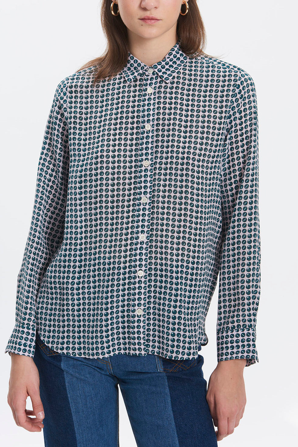MAYA - Chemisier en soie à pois Faume - seconde main