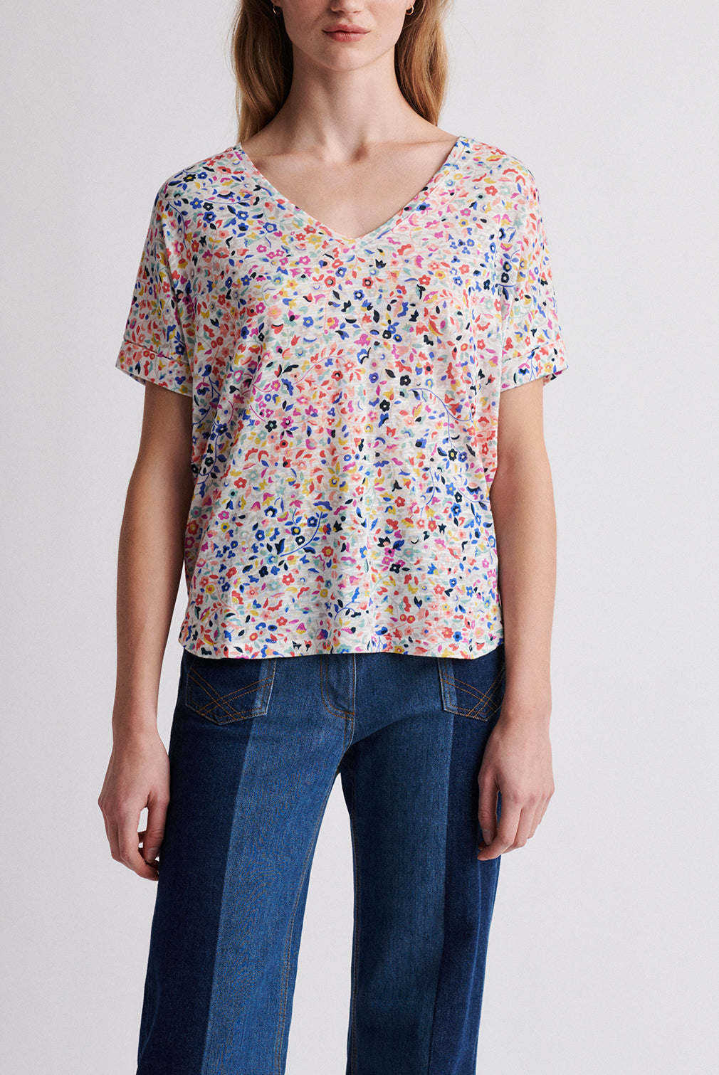 JILIANE - Tee-shirt en jersey à imprimé floral Faume - seconde main