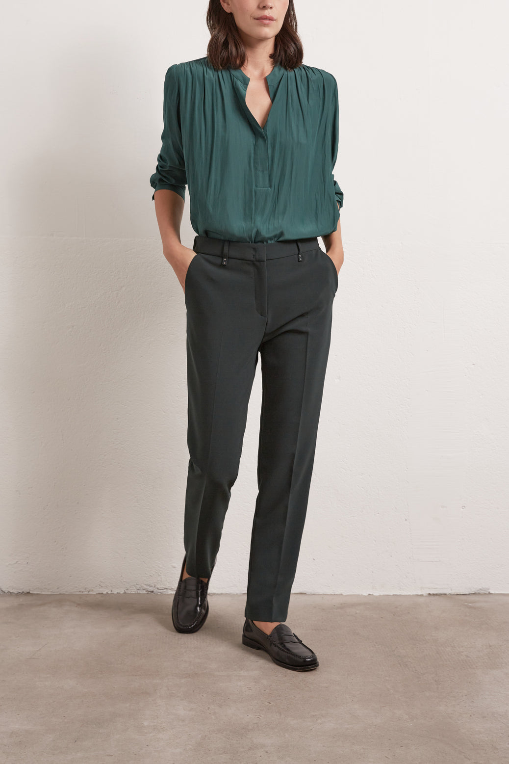 Pantalon droit en crêpe - LUCIA Faume - seconde main