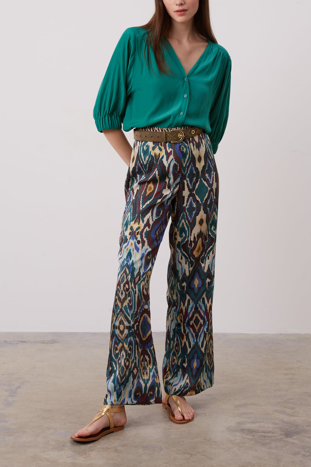 Pantalon large à motifs Ikat - ELEONA Faume - seconde main