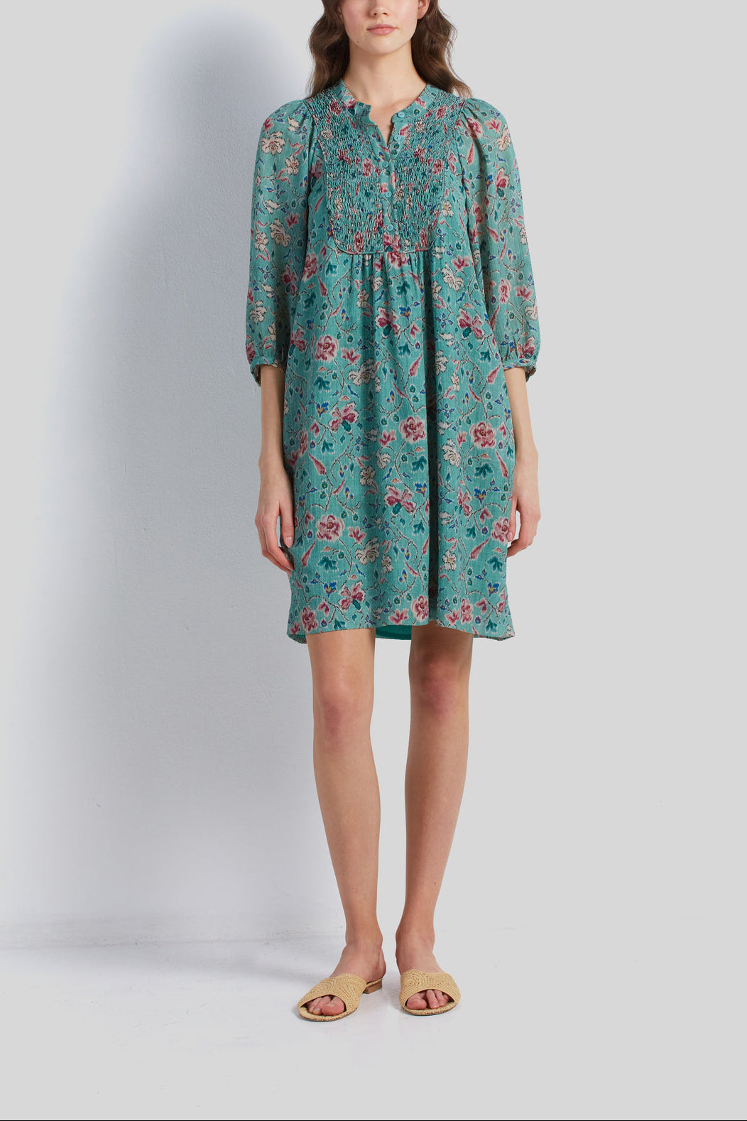 Robe à plastron smocké - JIA Faume - seconde main