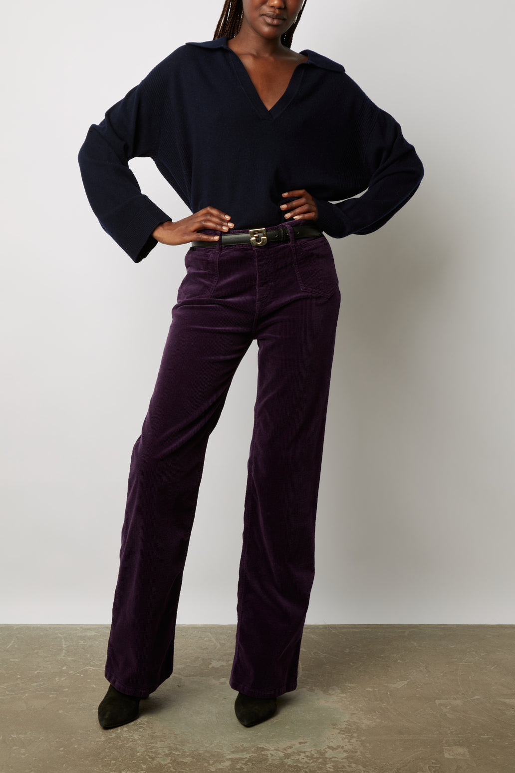 Pantalon flare en velours côtelé - ELVY Faume - seconde main