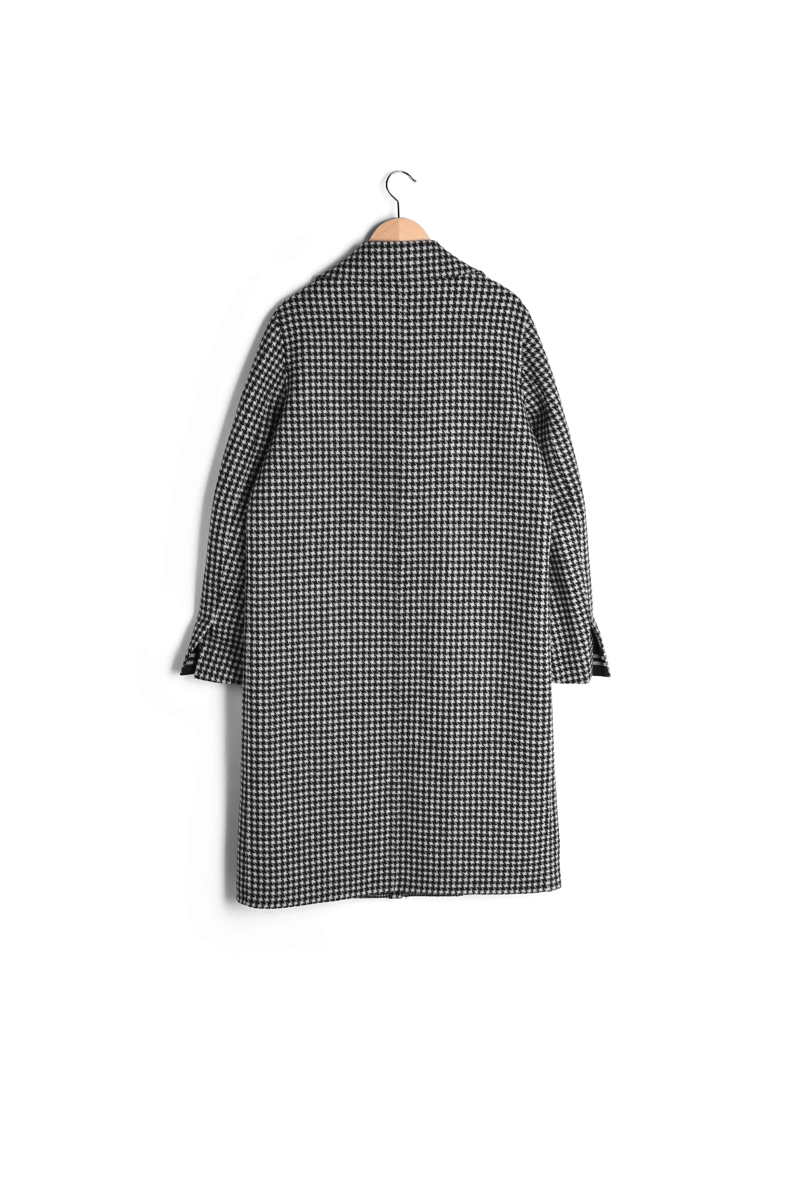 Saly - Manteau en laine pied-de-poule réversible Faume - seconde main