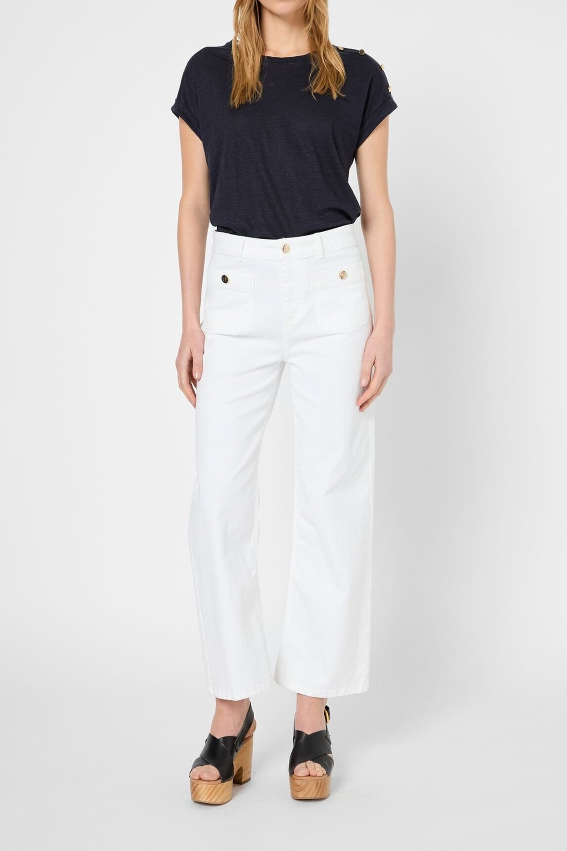 Jean flare à boutons dorés - LIDA Faume - seconde main