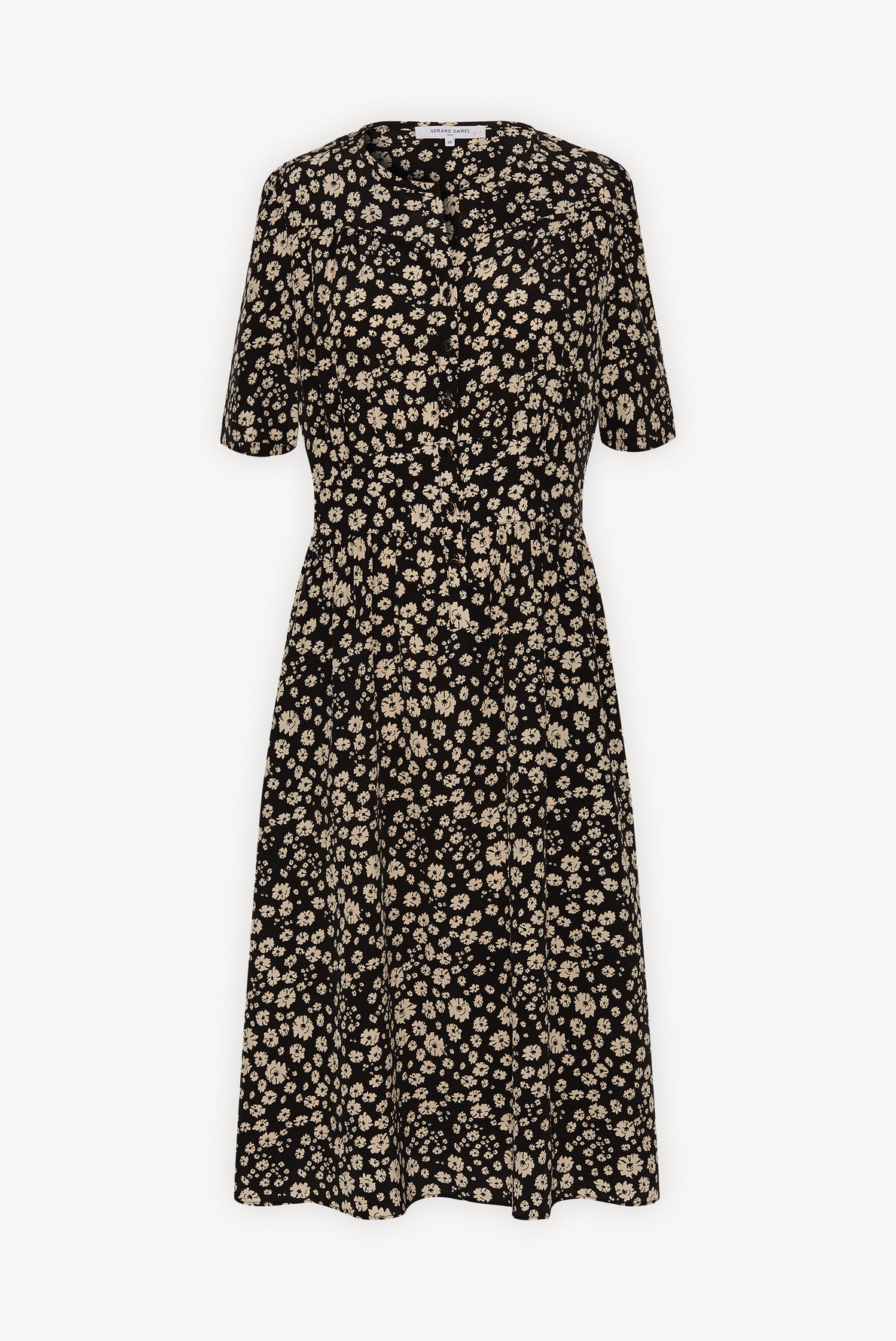 SALY - Robe midi en soie imprimé Faume - seconde main