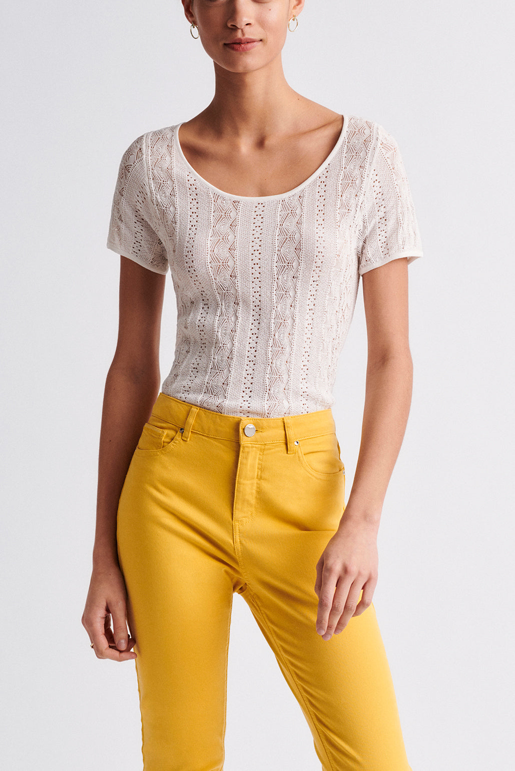 ENDA - Top en maille fine ajourée Faume - seconde main