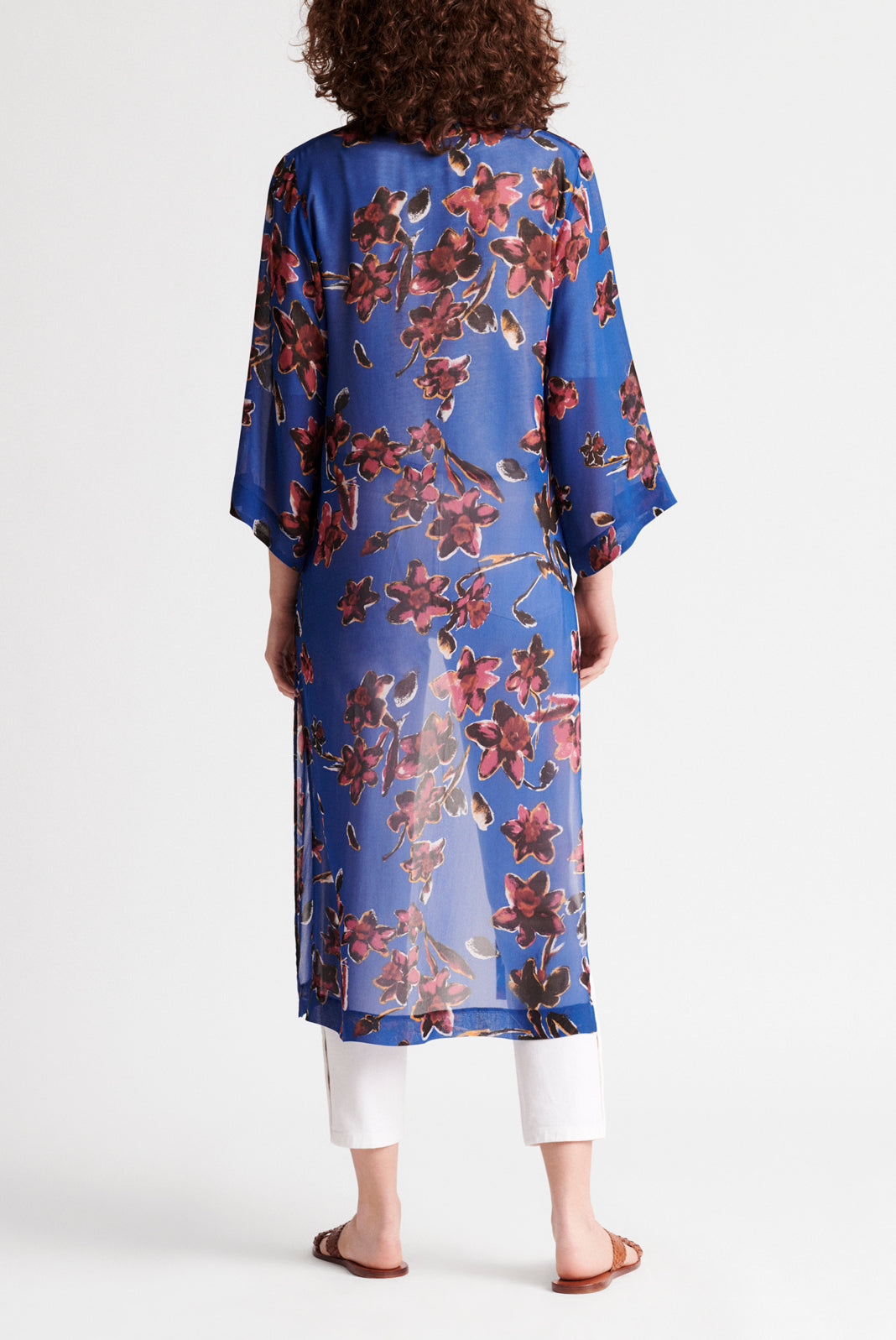 NAYLA - Gilet long et fluide à imprimé floral Faume - seconde main