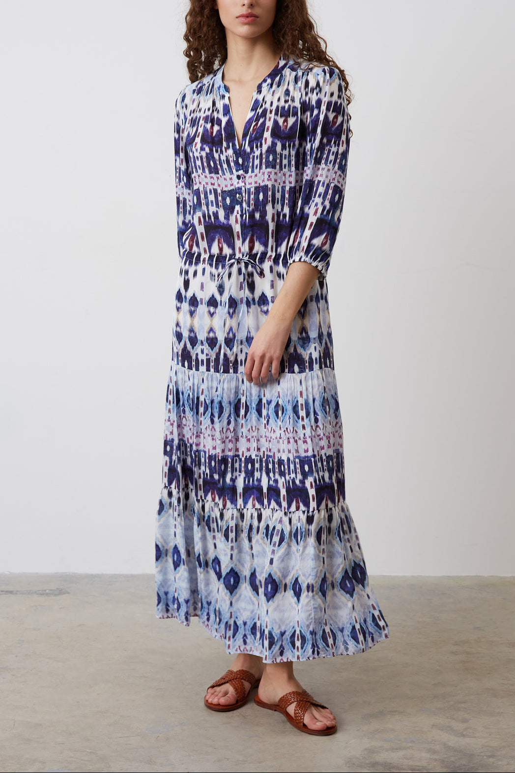 Robe maxi imprimé Ikat - JIVAN Faume - seconde main