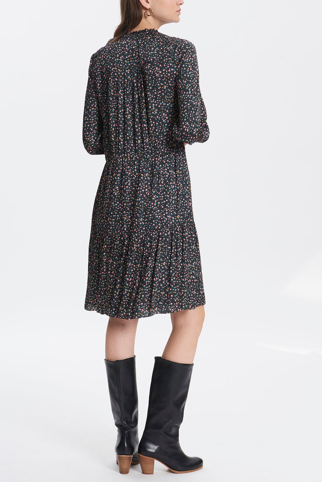 DIXIE - Robe longue imprimé floral Faume - seconde main