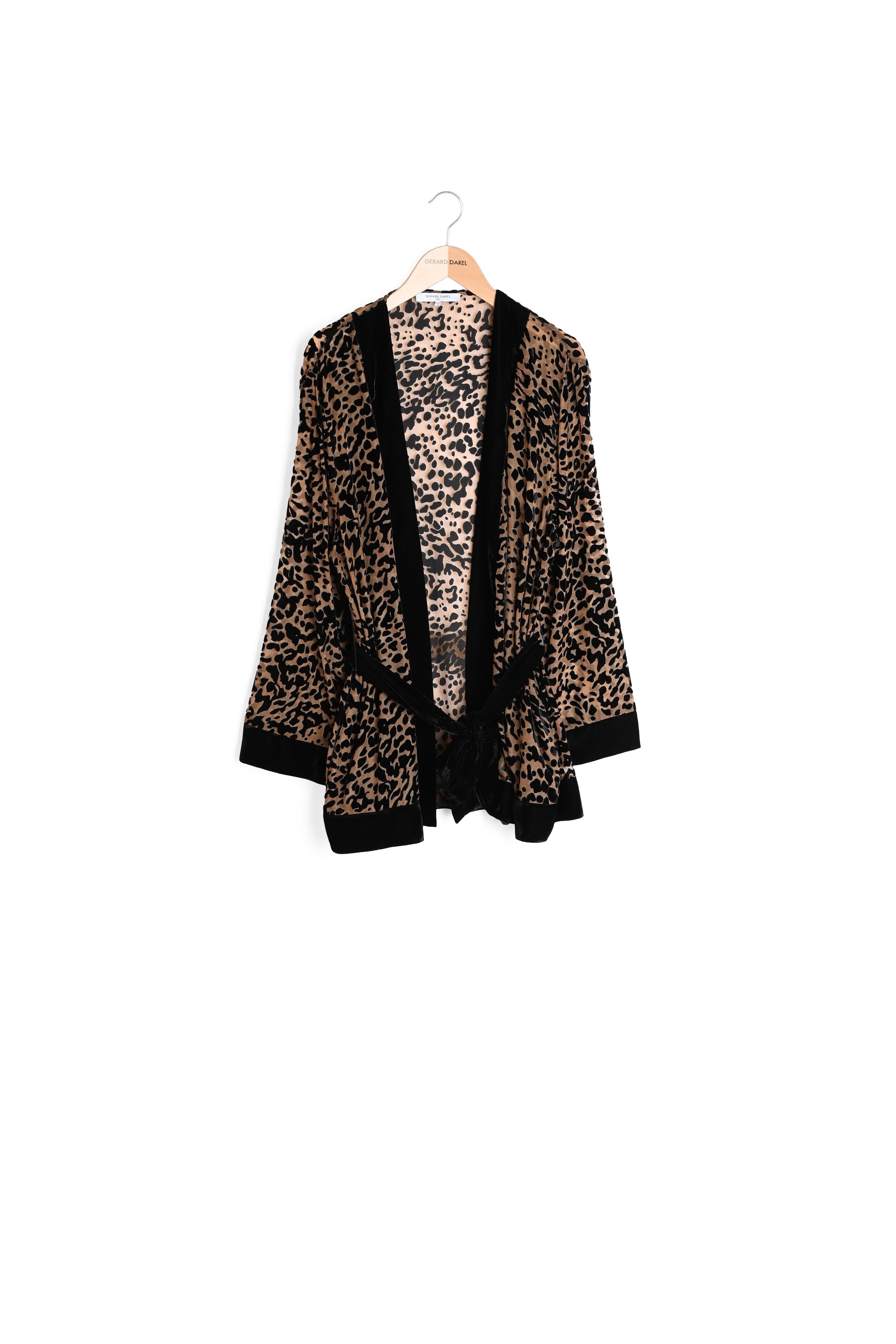 Britt - Veste façon kimono en jacquard animalier Faume - seconde main