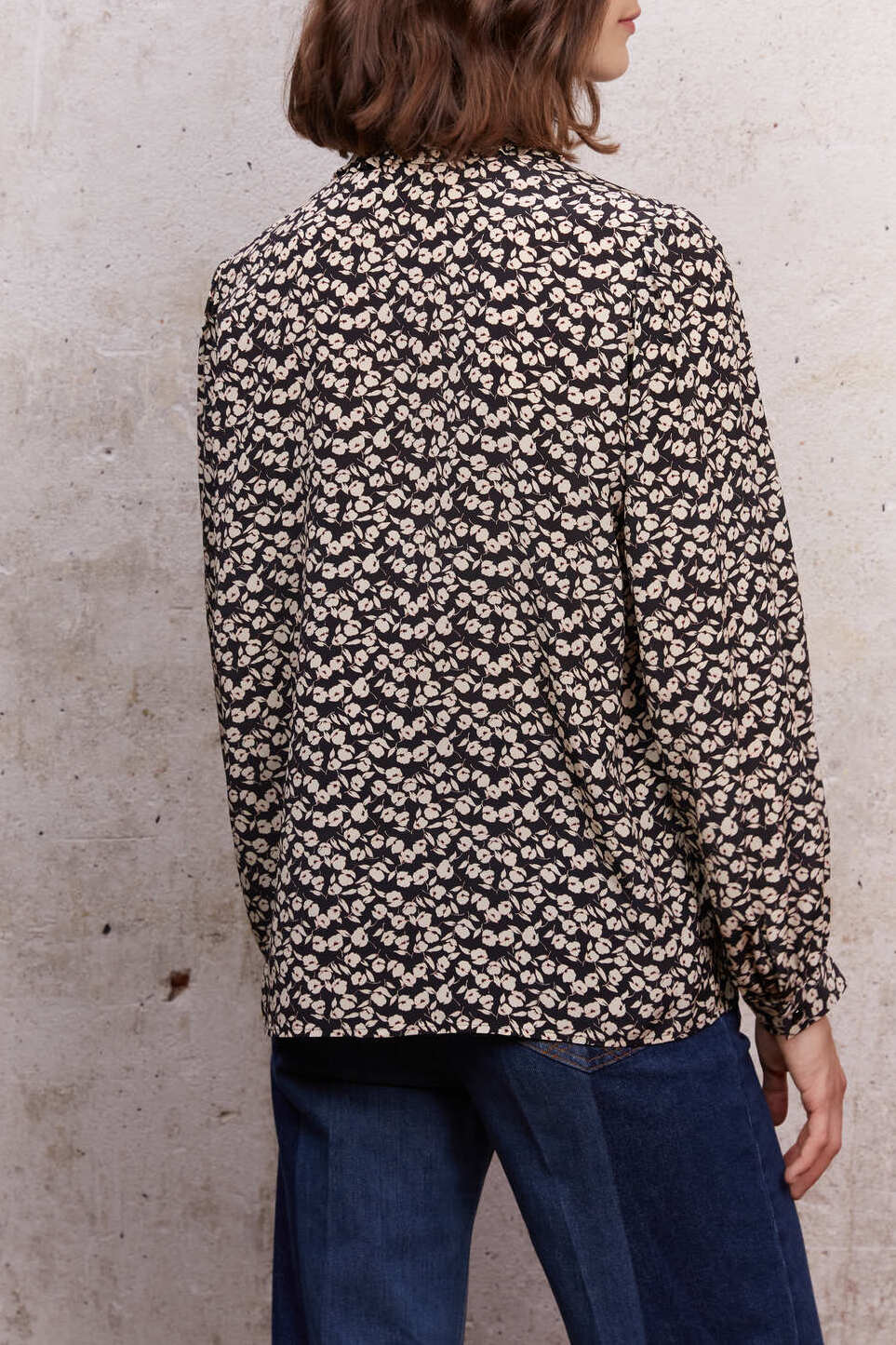 Chemise fleurie avec volants et plis - CHEYENNE Faume - seconde main