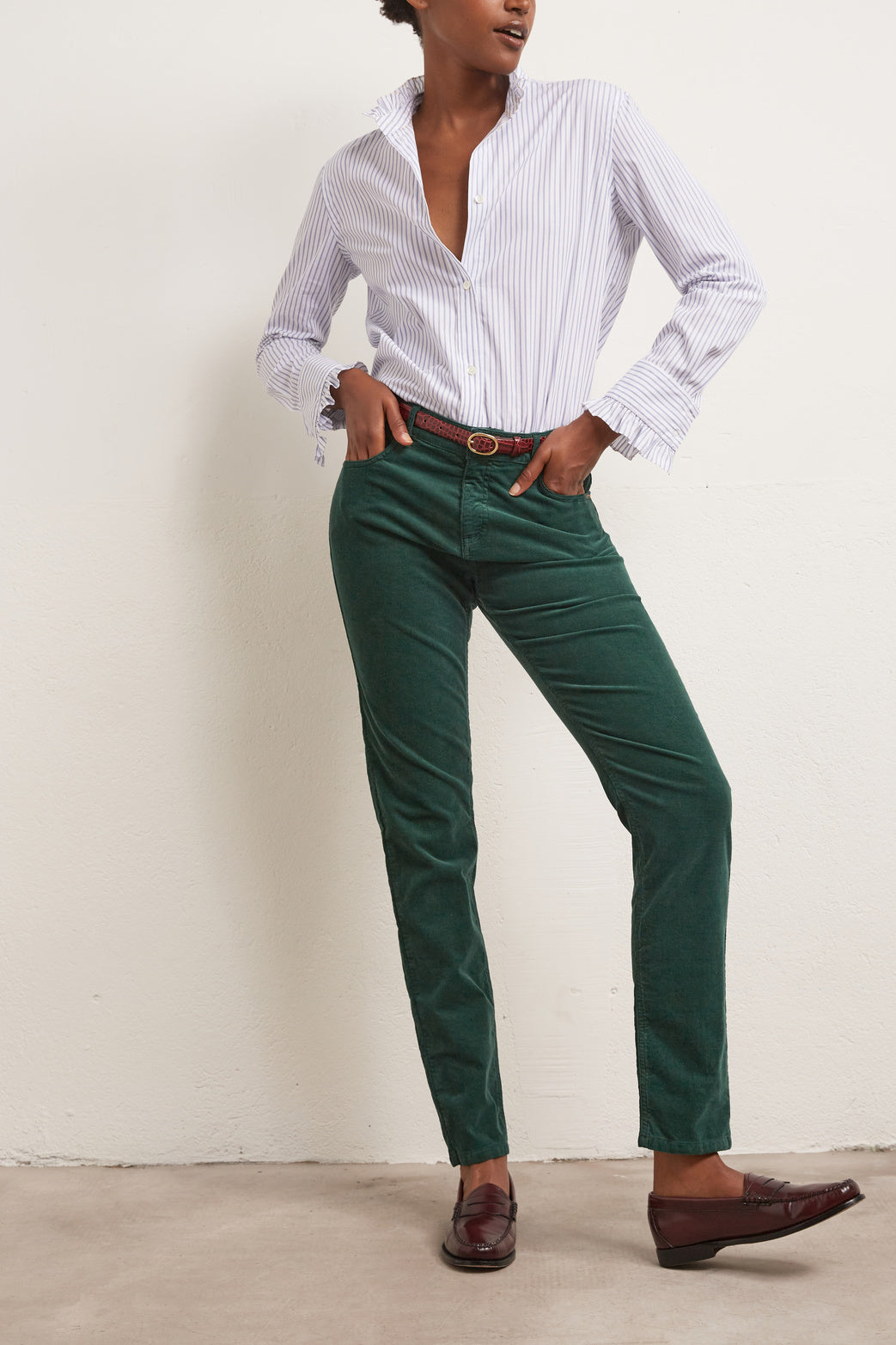 LETIZIA -Pantalon droit en velours côtelé Faume - seconde main