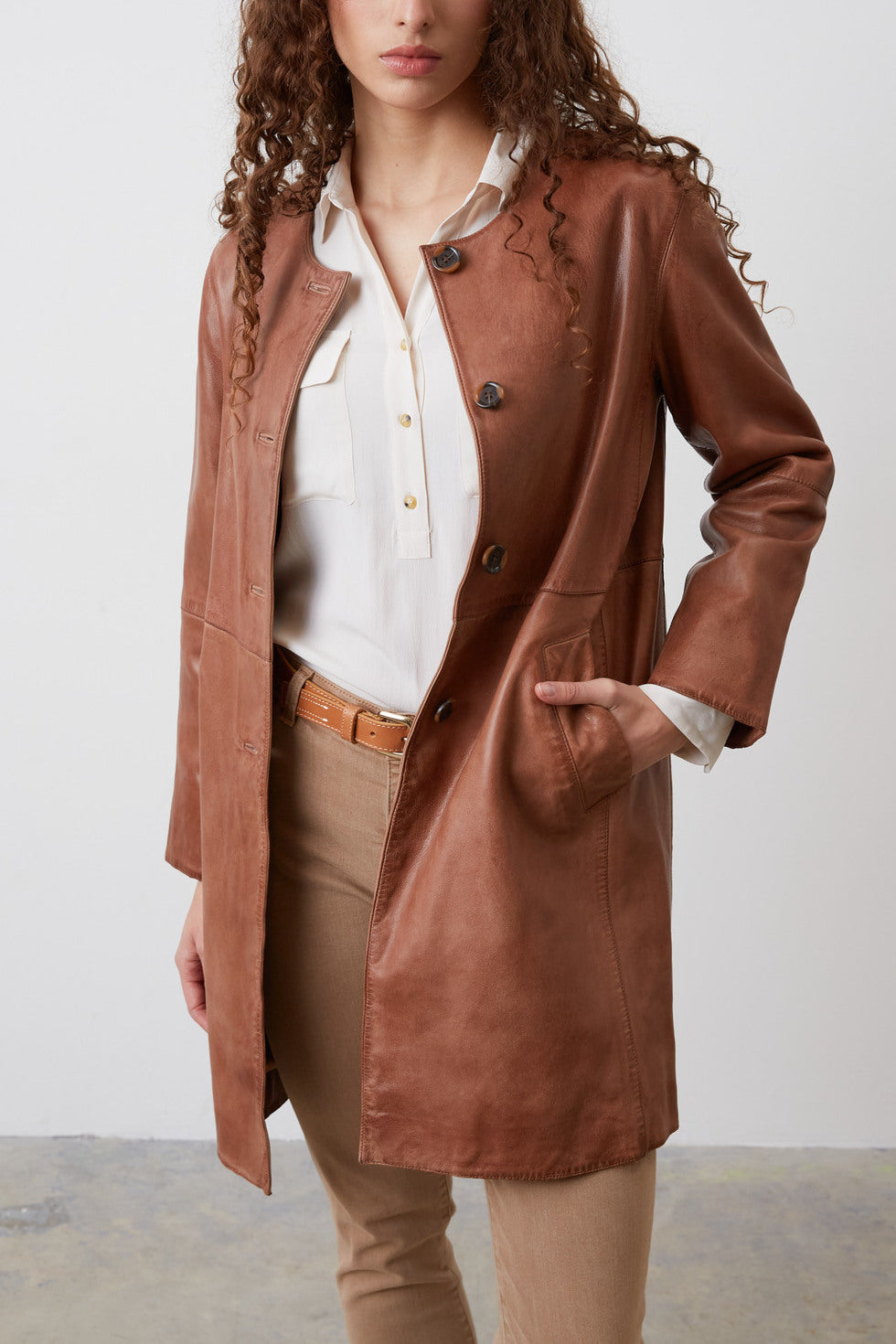 MAGIE - Manteau cuir Faume - seconde main