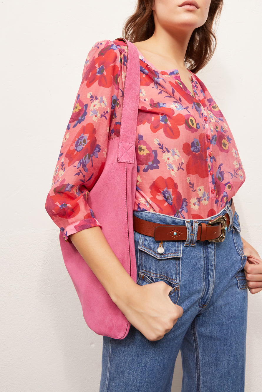 NICOLE - Blouse légère à imprimé floral Faume - seconde main