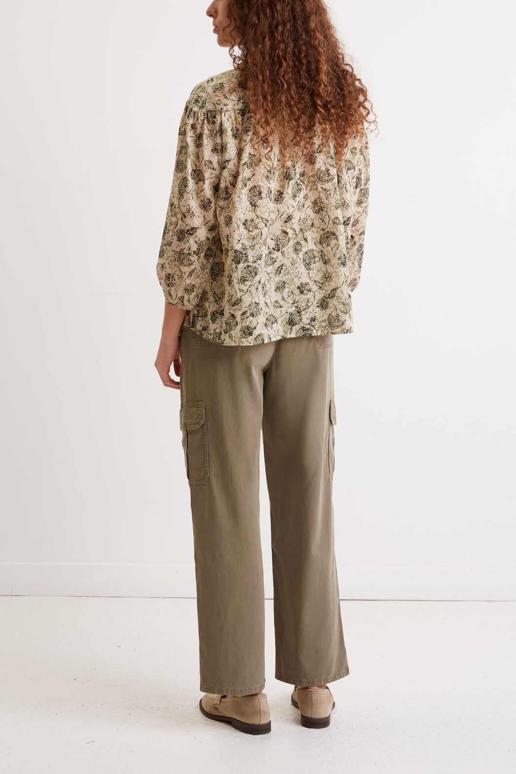 Blouse en voile de coton bicolore - CAPUCINE Faume - seconde main