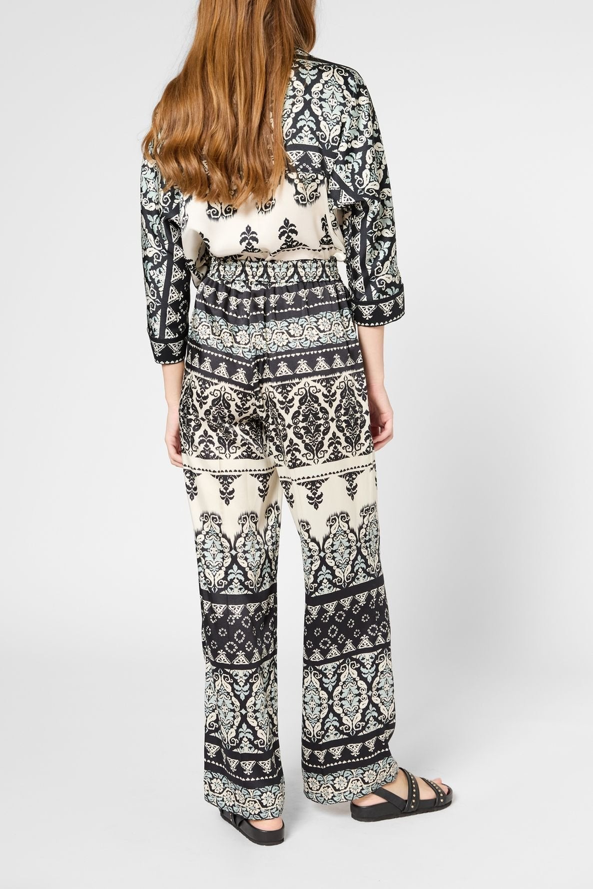 Pantalon large satiné imprimé - LANI Faume - seconde main