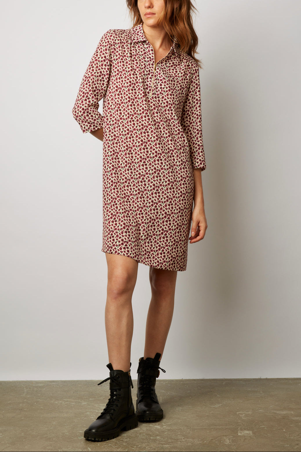 Robe courte zippée à fleurs - JORGIA Faume - seconde main