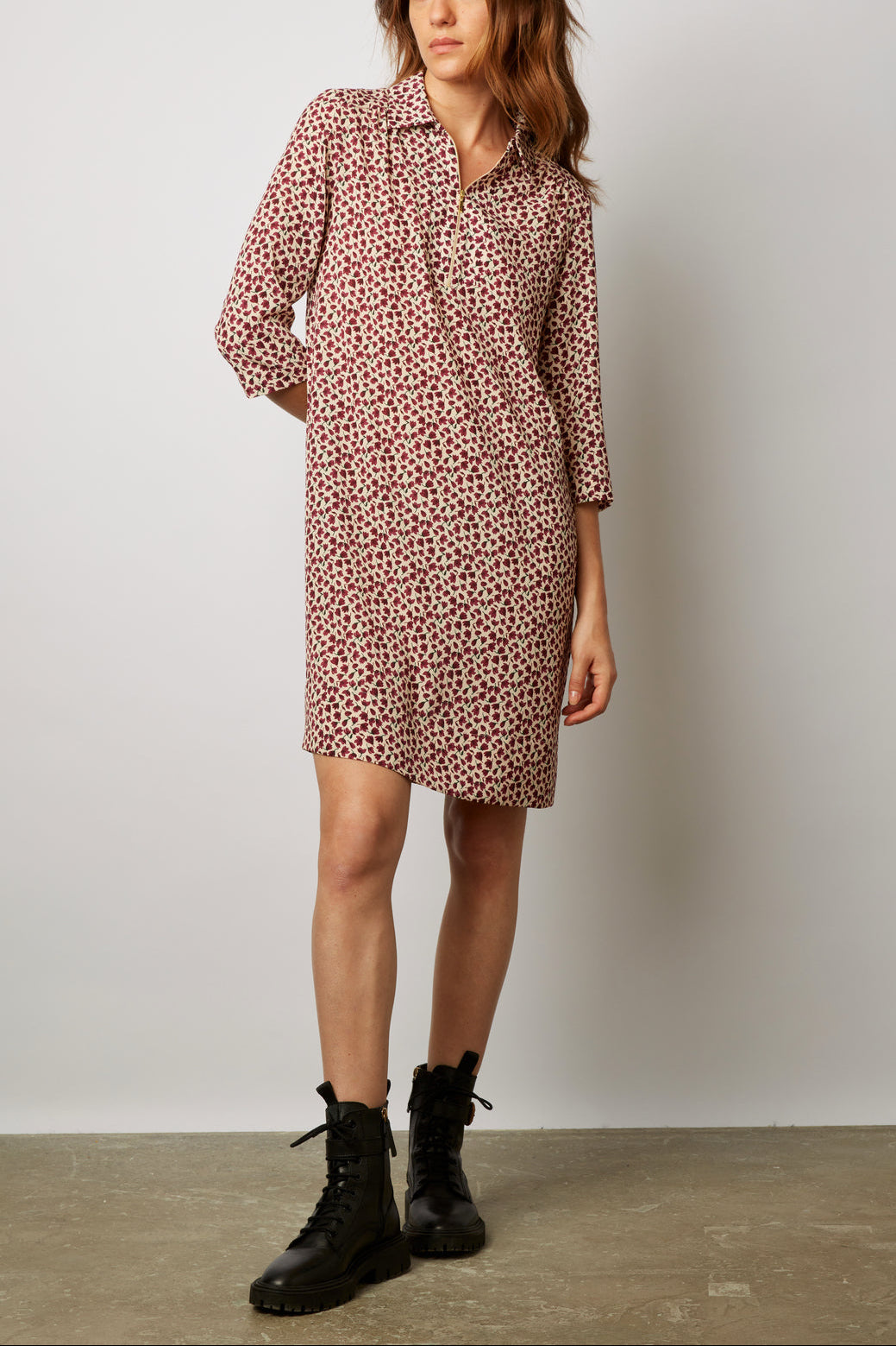 Robe courte zippée à fleurs - JORGIA Faume - seconde main