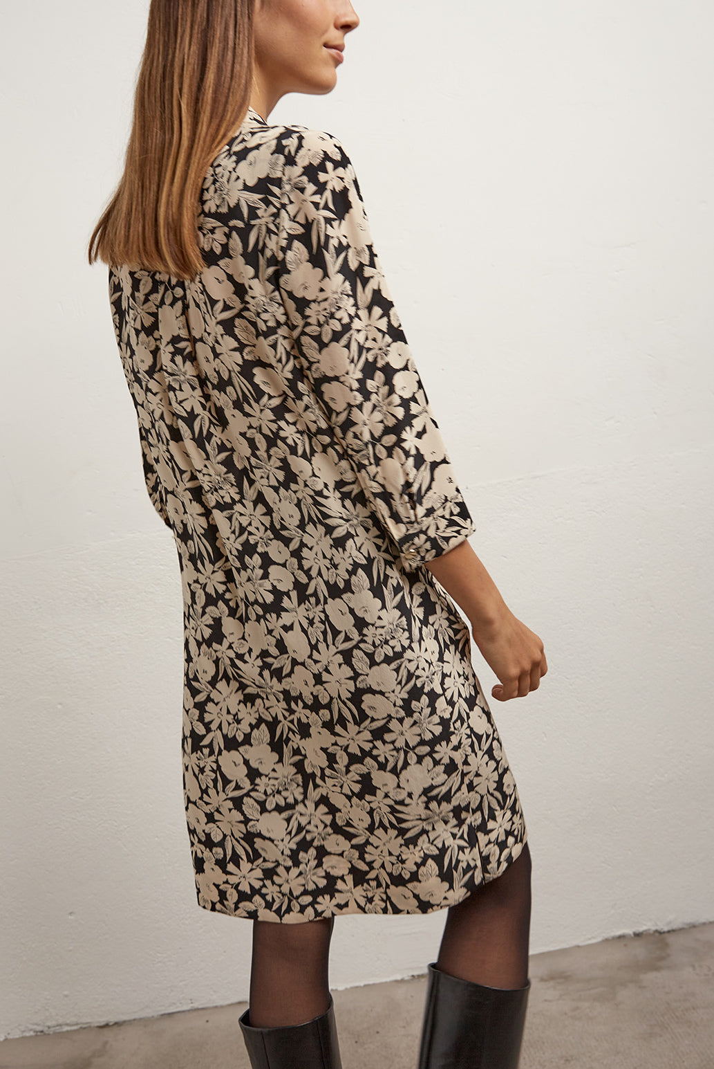 SOLANGE - Robe-chemise en soie imprimée Faume - seconde main