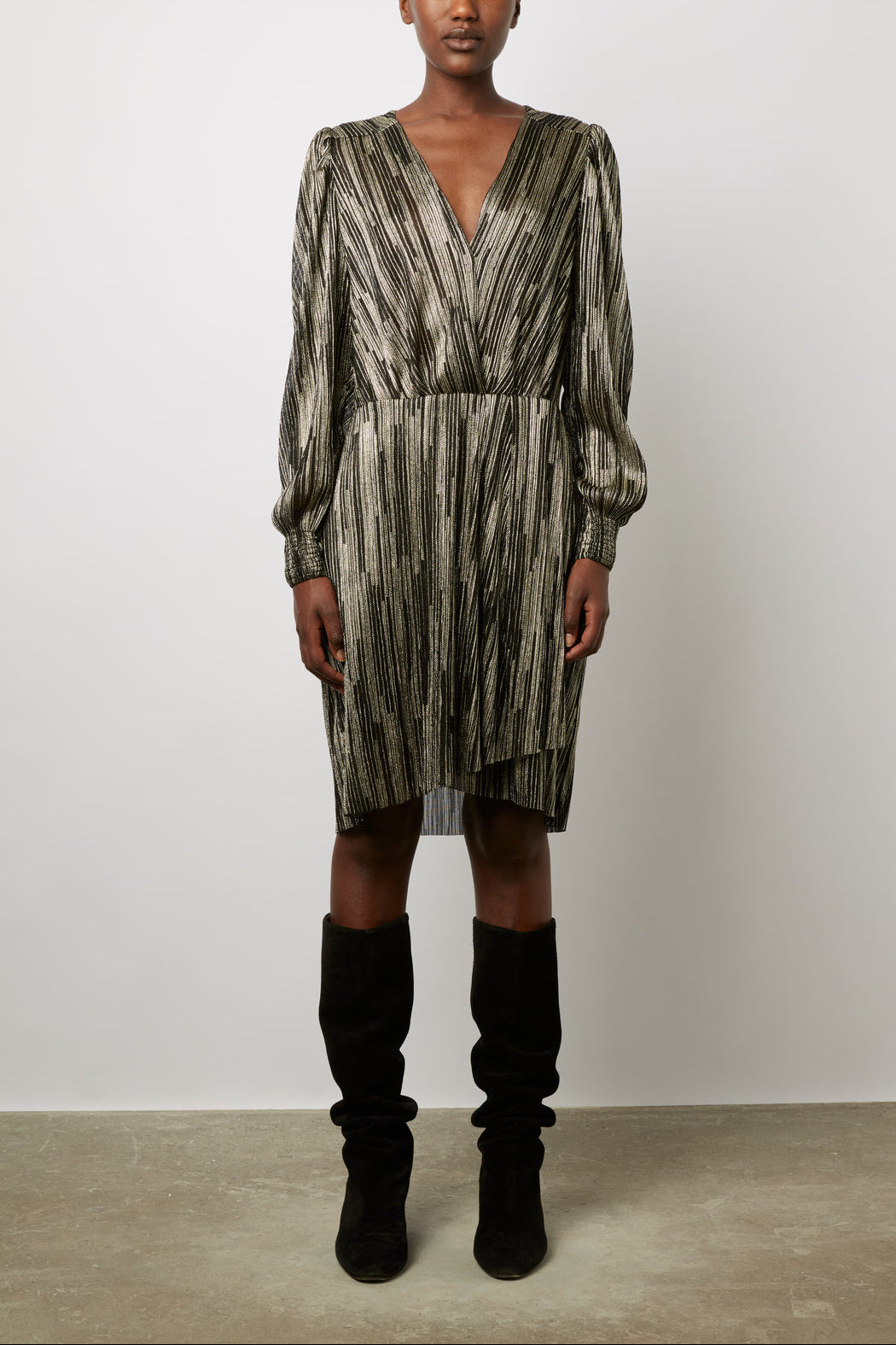 Robe de soirée en lurex bicolore - JUSTIN Faume - seconde main