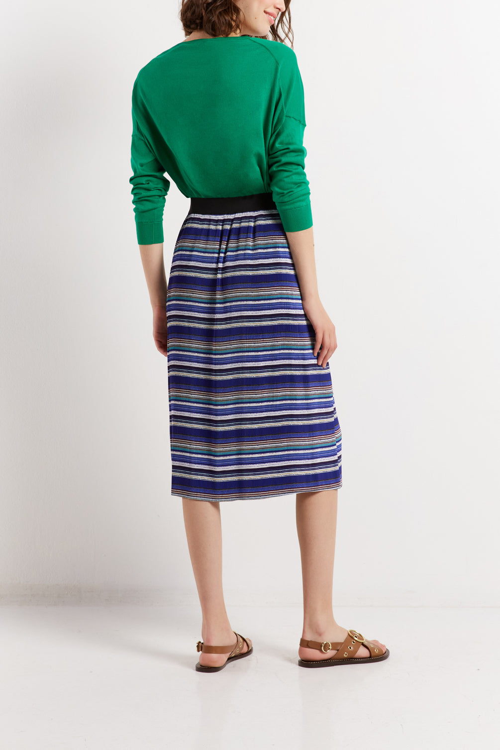 Jupe plissée à rayures - BLANCA Faume - seconde main