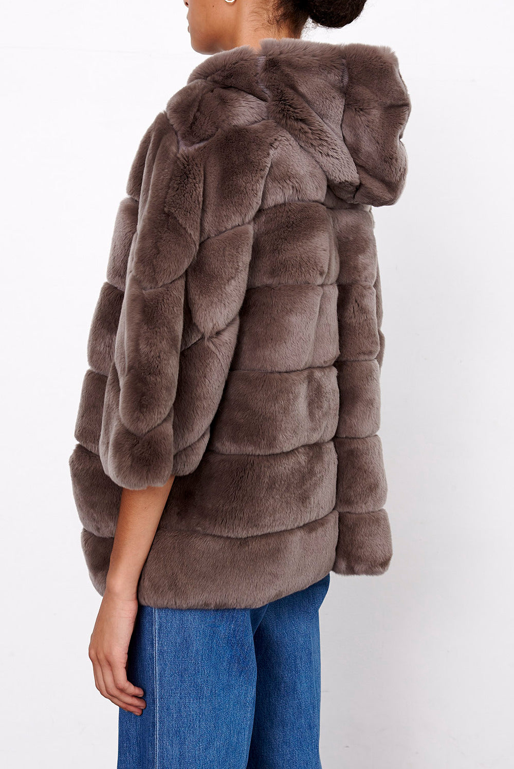 AGNES - Veste à capuche en lapin Faume - seconde main