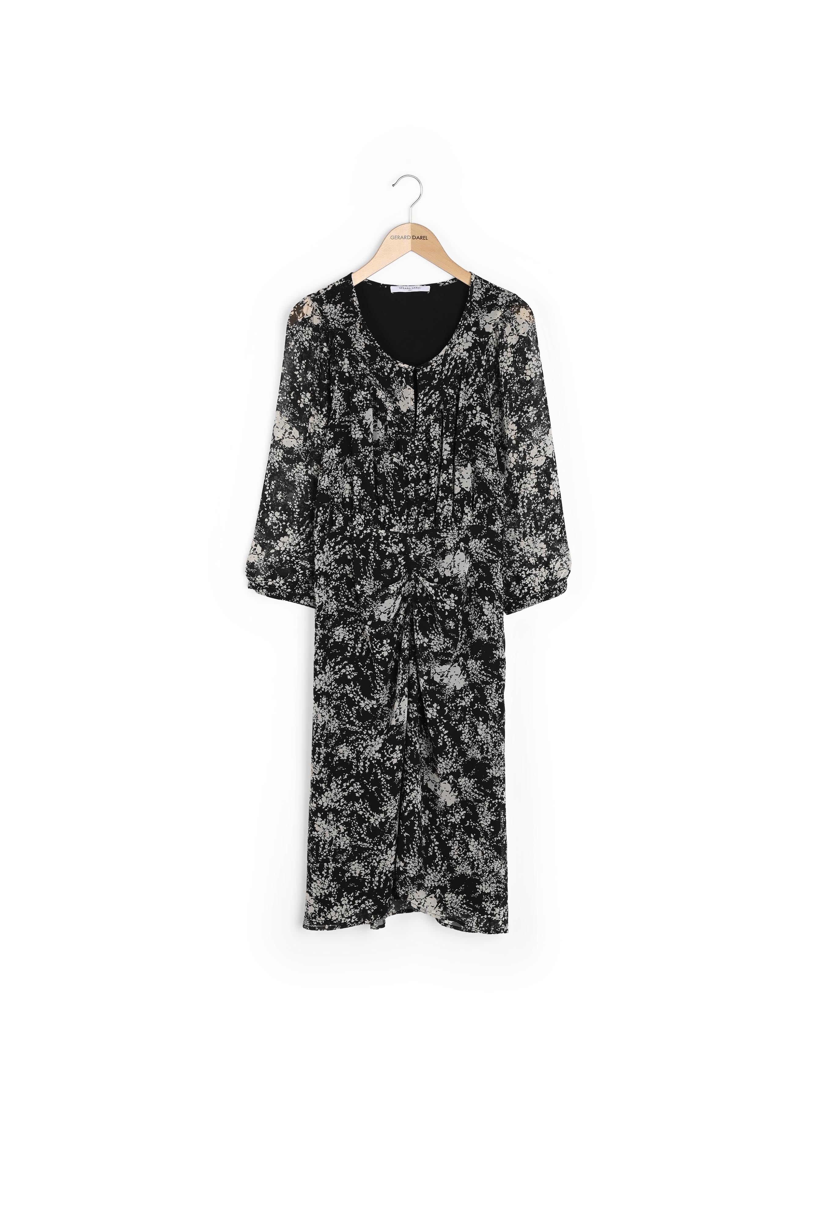 Robe drapée en voile fleuri - JULIA Faume - seconde main