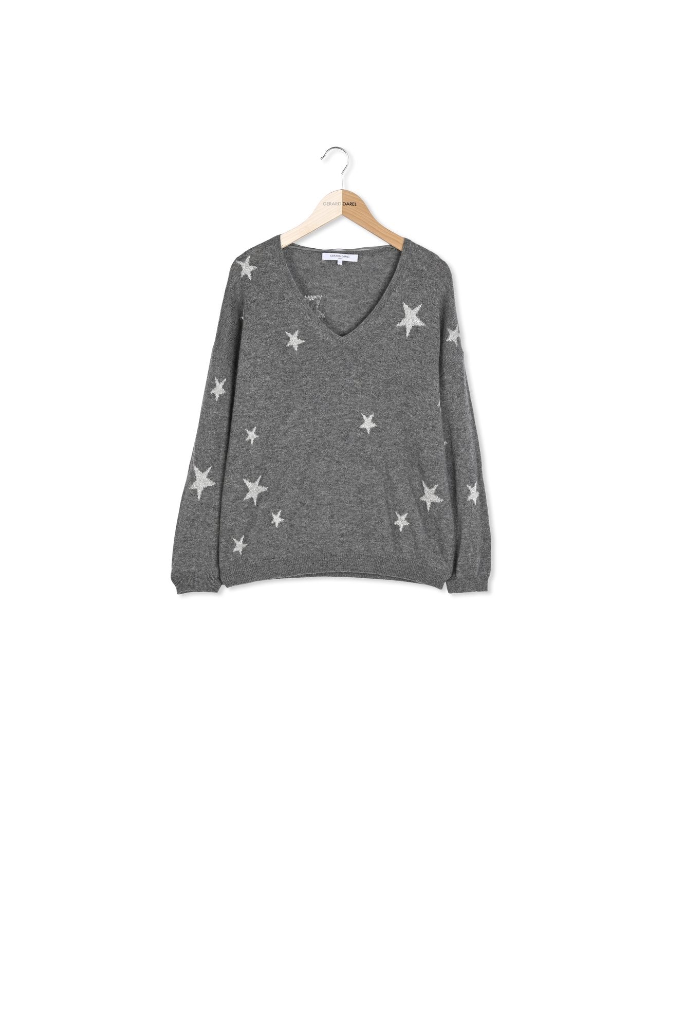 Pull V à étoiles en cachemire - JODELLE Faume - seconde main