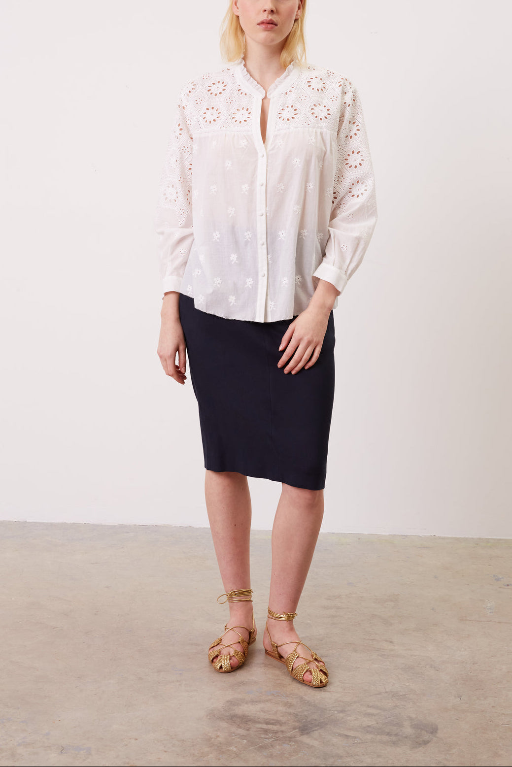 Chemise brodée - CECYLIA Faume - seconde main