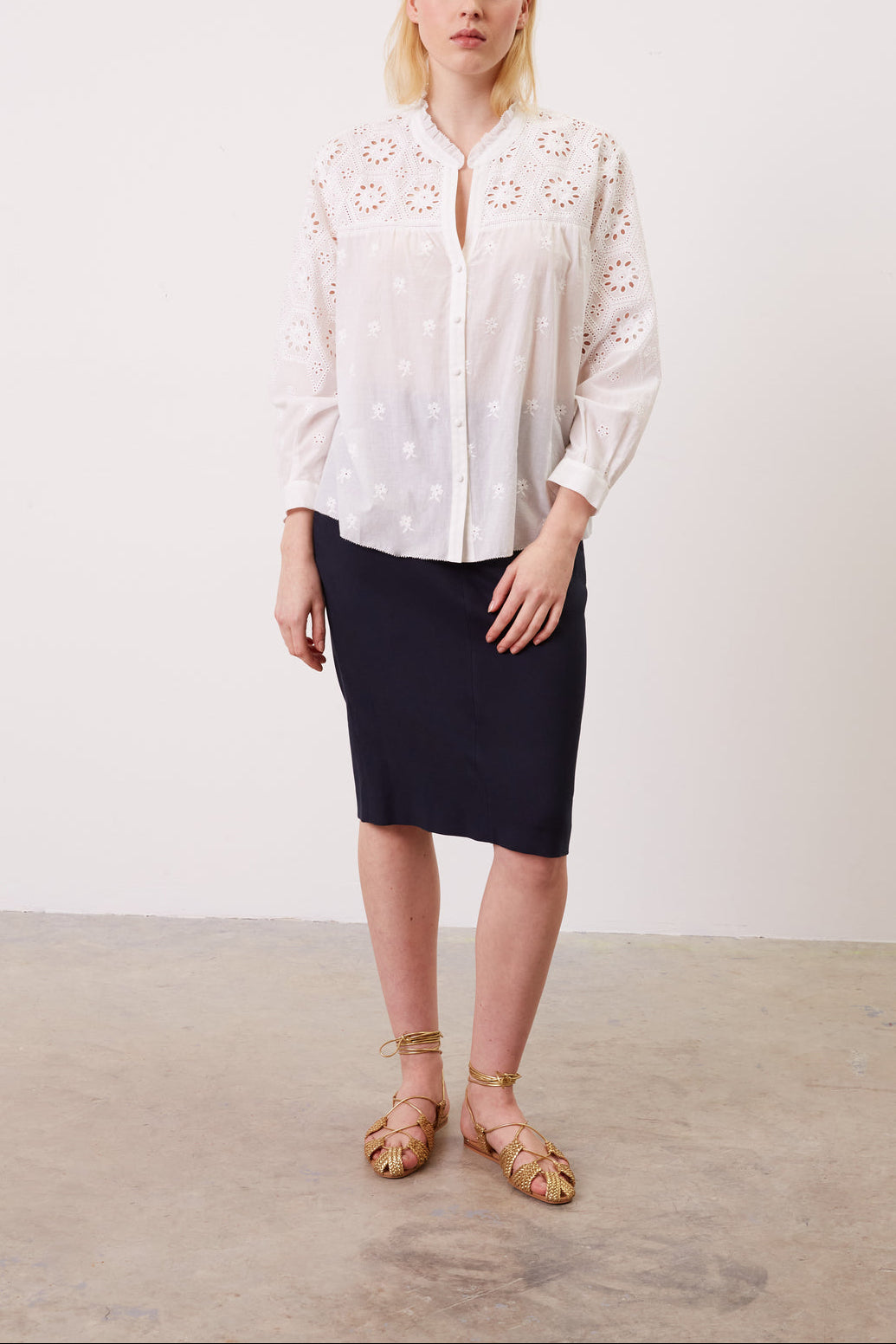 Chemise brodée - CECYLIA Faume - seconde main