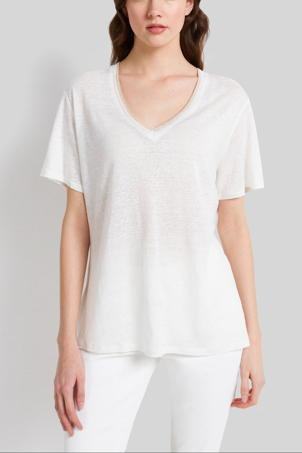 Tee-shirt en lin avec col fantaisie - AMELIA Faume - seconde main
