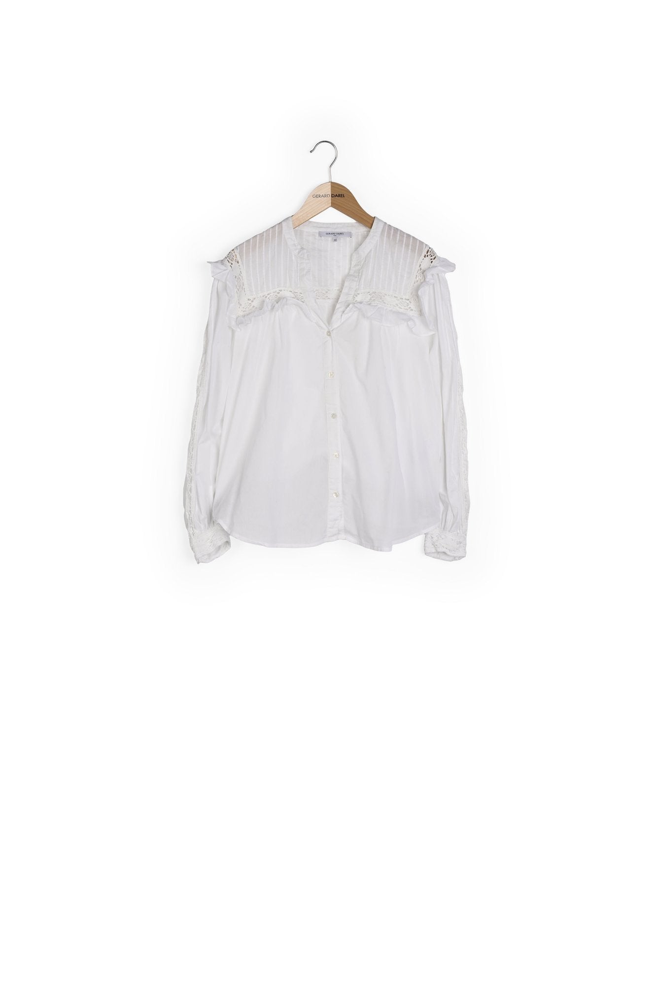 NEVA - Blouse volantée en voile de coton brodé Faume - seconde main