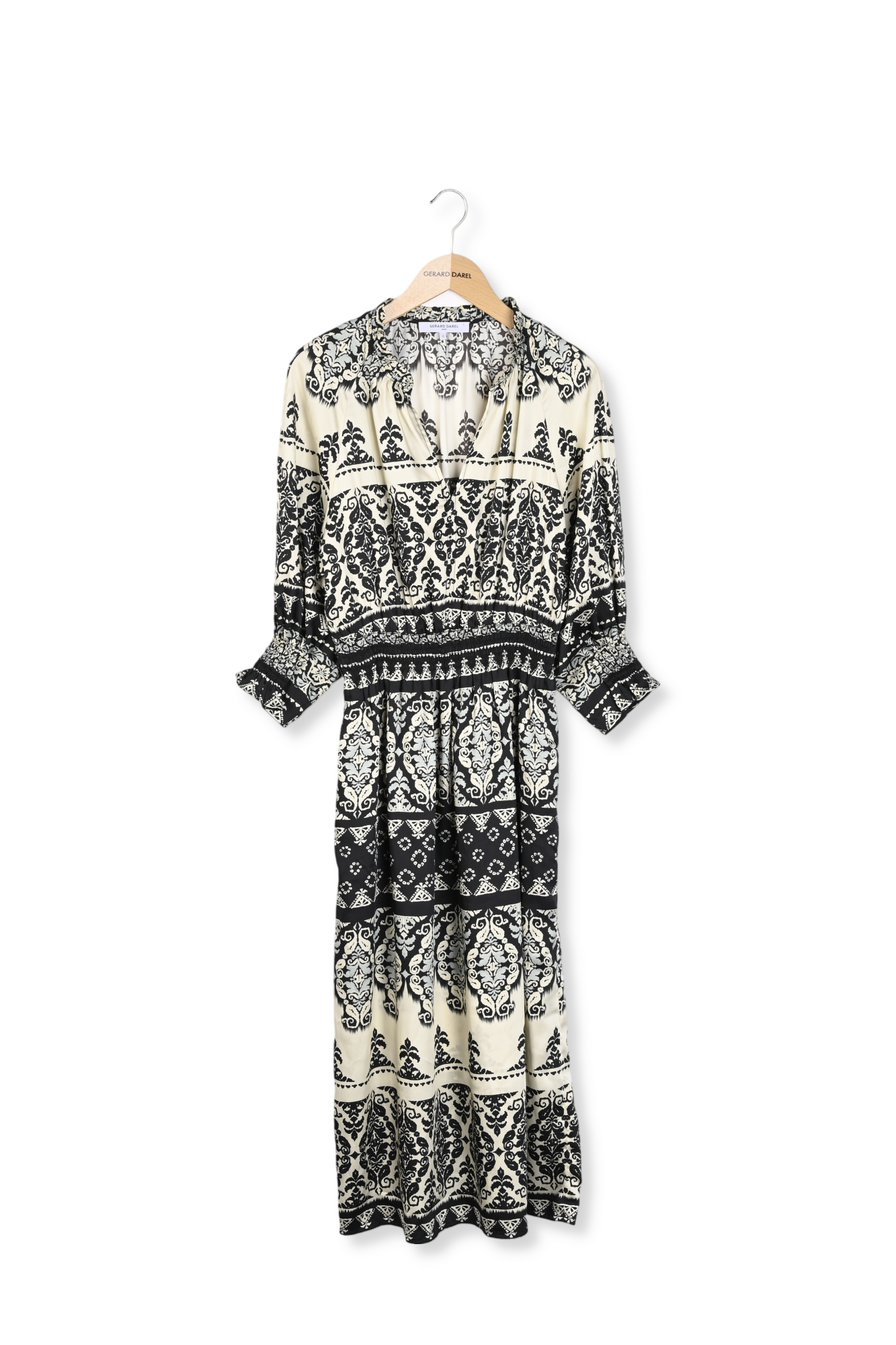 Robe midi cintrée imprimée - PETUNIA Faume - seconde main