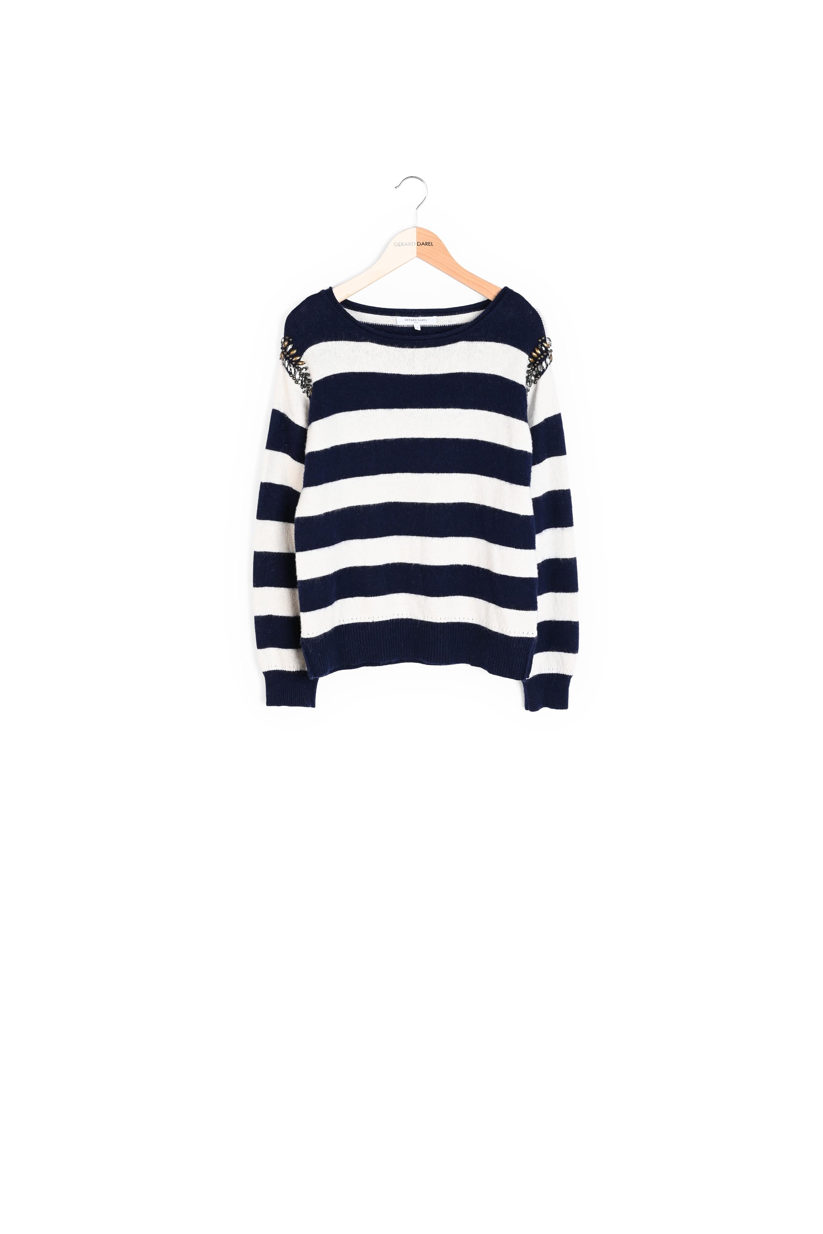 SYBELLA - Pull à rayures et strass Faume - seconde main