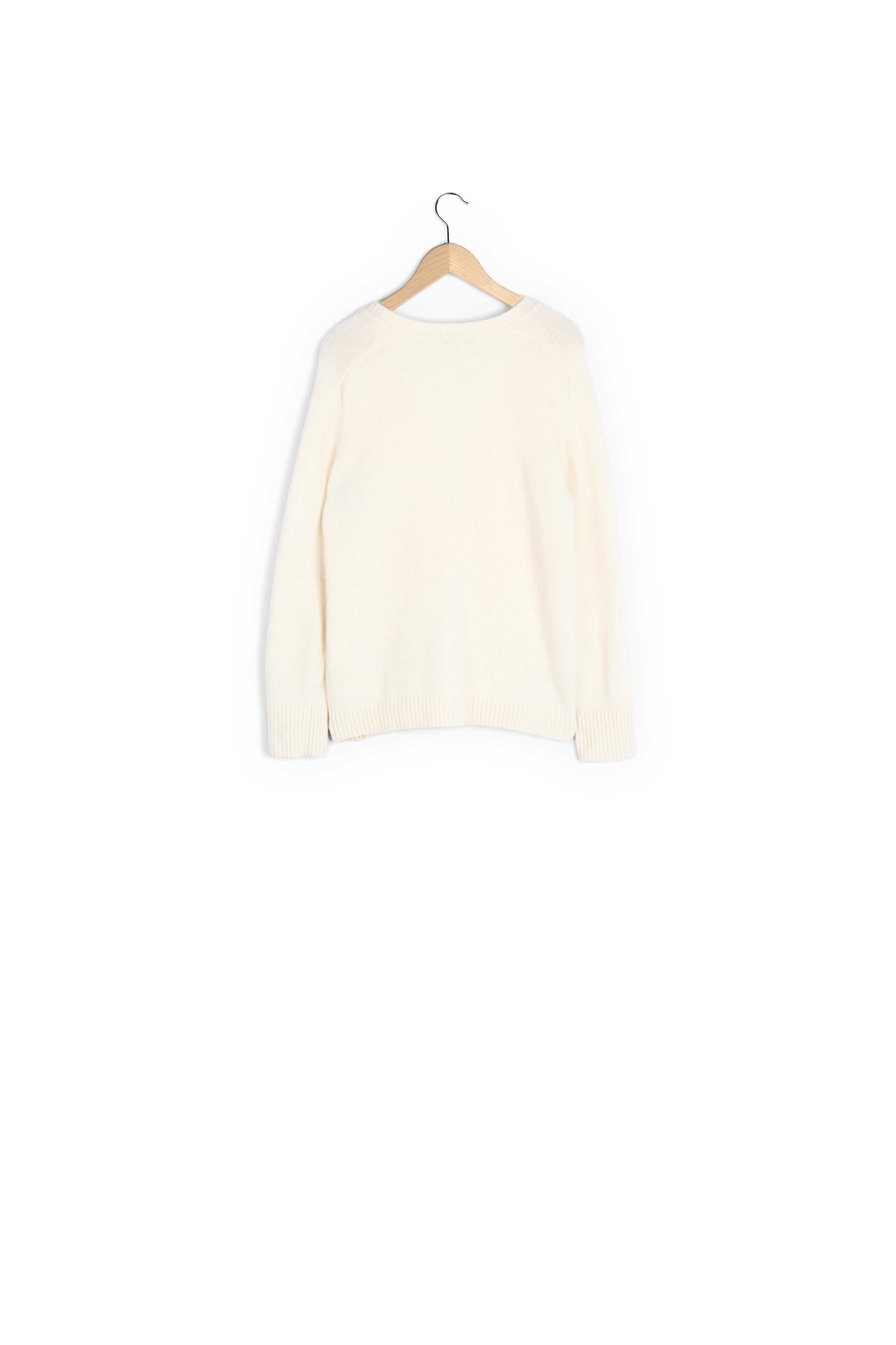 Pull V en laine fine et cachemire avec boutons bijoux Faume - seconde main