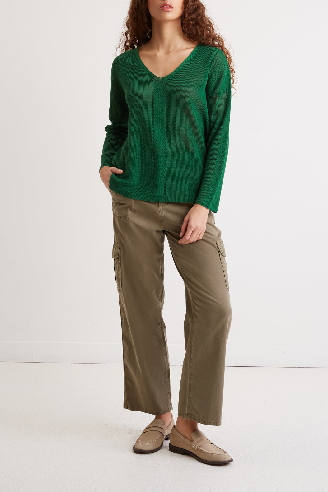 Pull col V en maille fluide - LEOLINE Faume - seconde main