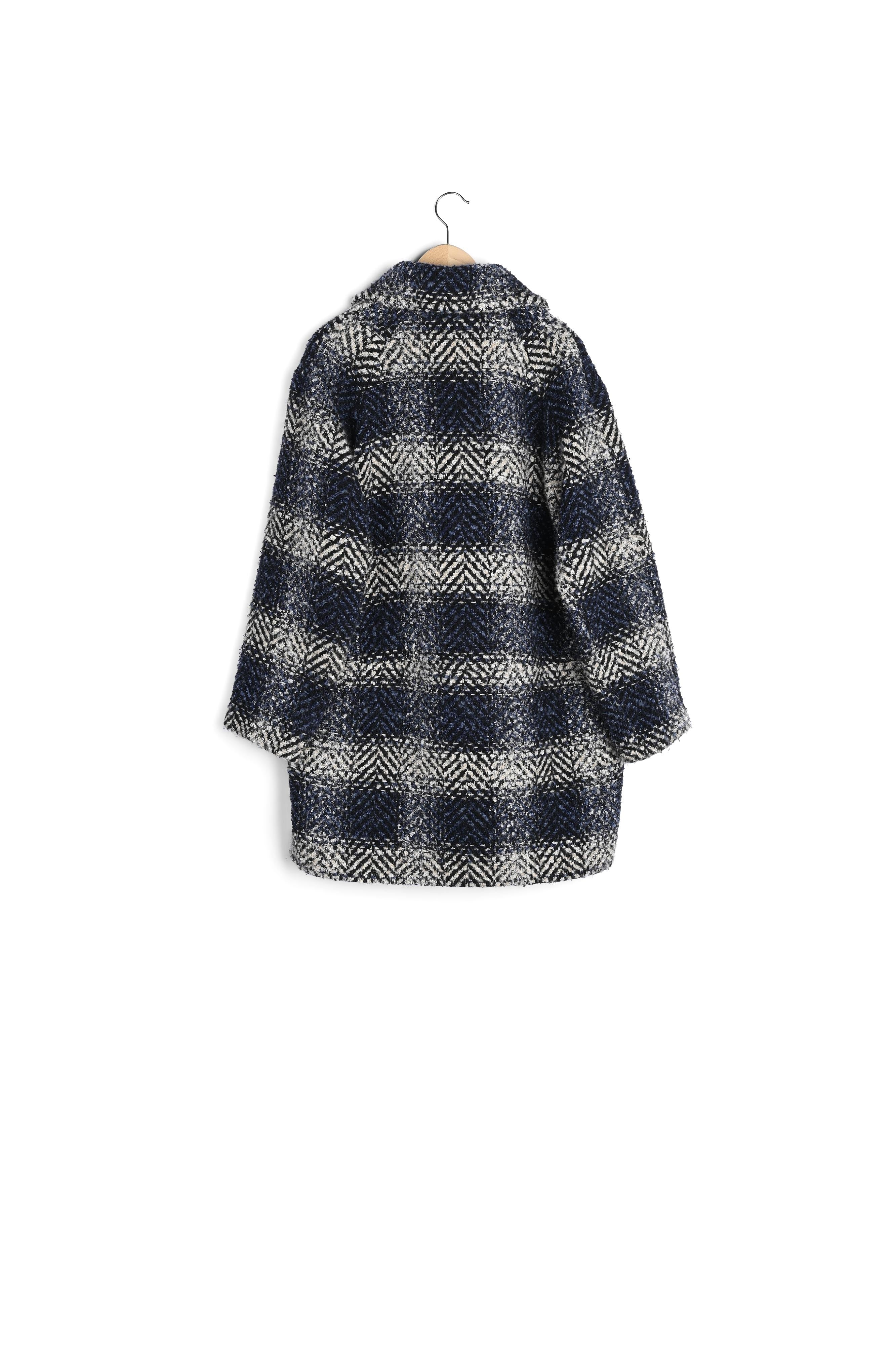 Samantha - Manteau croisé en laine mélangée à carreaux Faume - seconde main