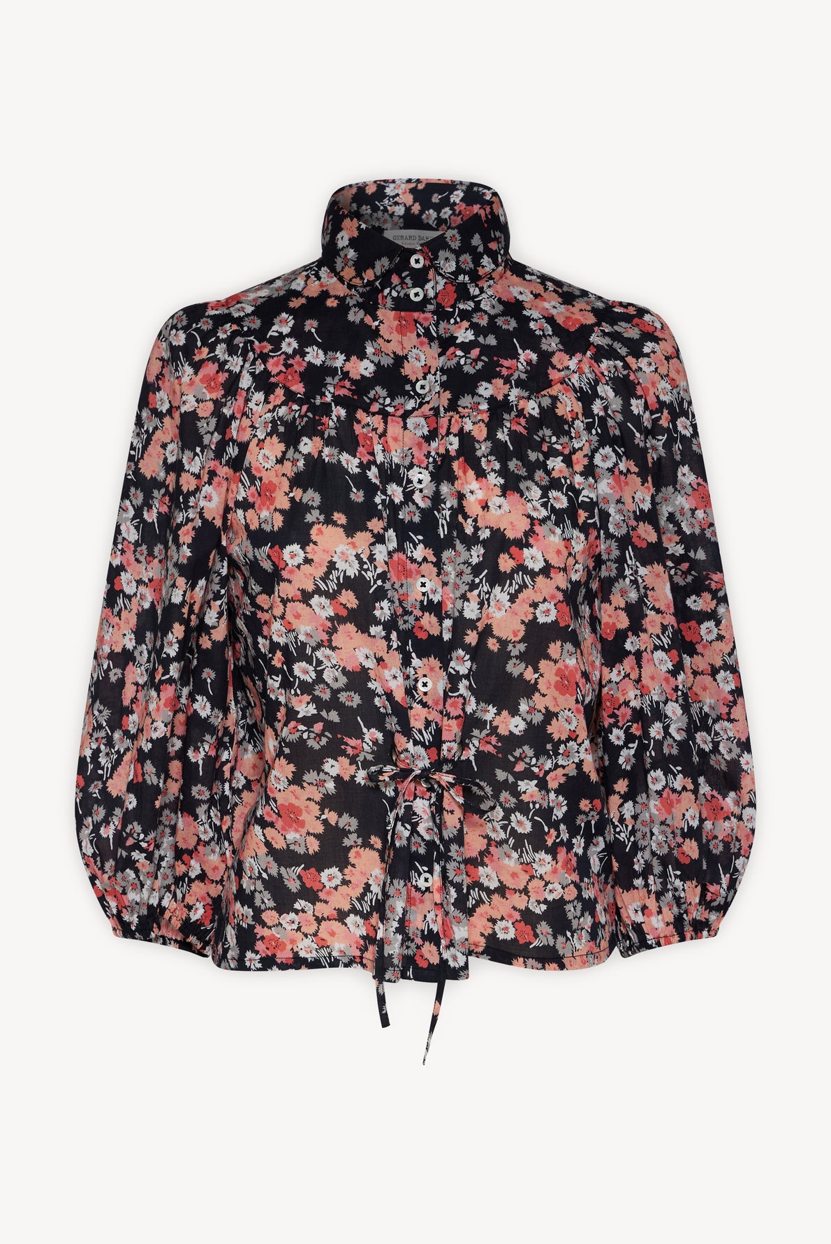 Chemise fleurie en coton et col Claudine - ELTON Faume - seconde main